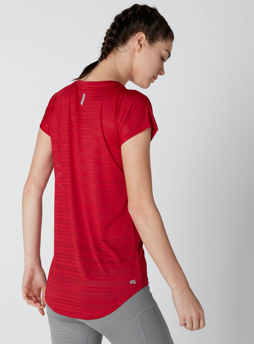 تيشيرت مستدام بياقة مستديرة وأكمام كاب وطبعات -women-clothing-sportswearandactivewear-tshirtsandvests-image-2
