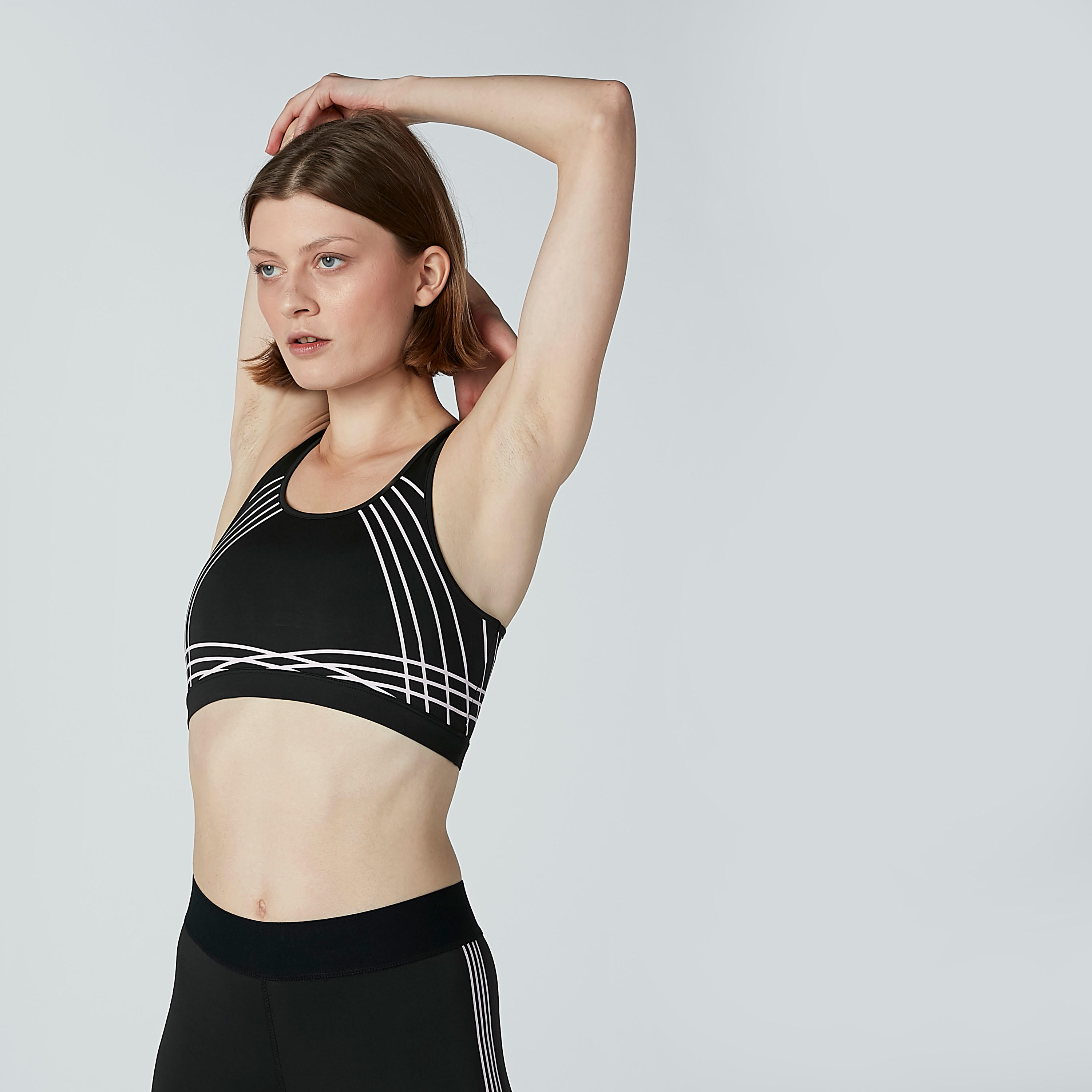 صدرية رياضية مقلّمة بظهر ريسر-sports-women-clothing-sportsbras-image-3
