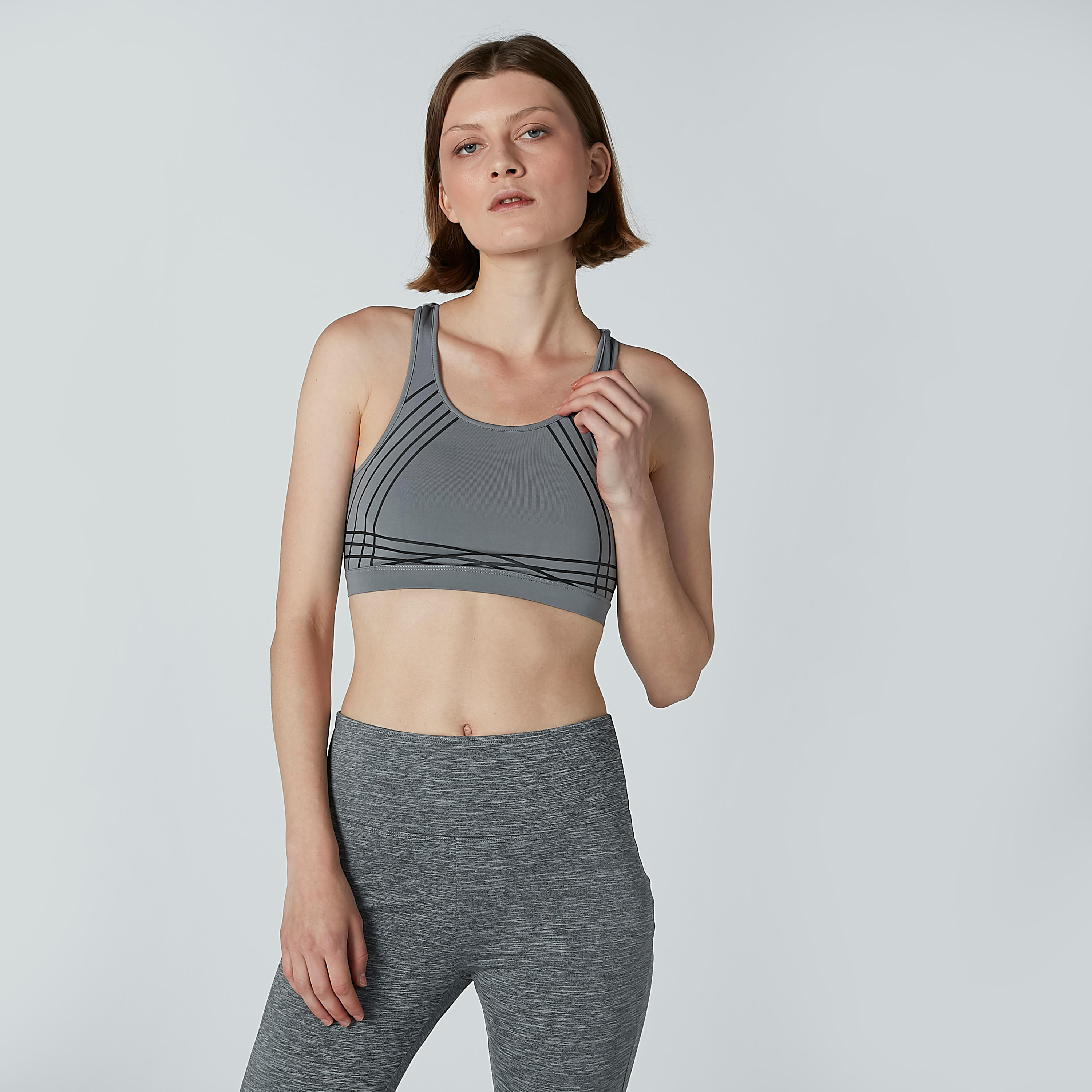 Striped Sports Bra with Racerback-sports-women-clothing-sportsbras-image-1