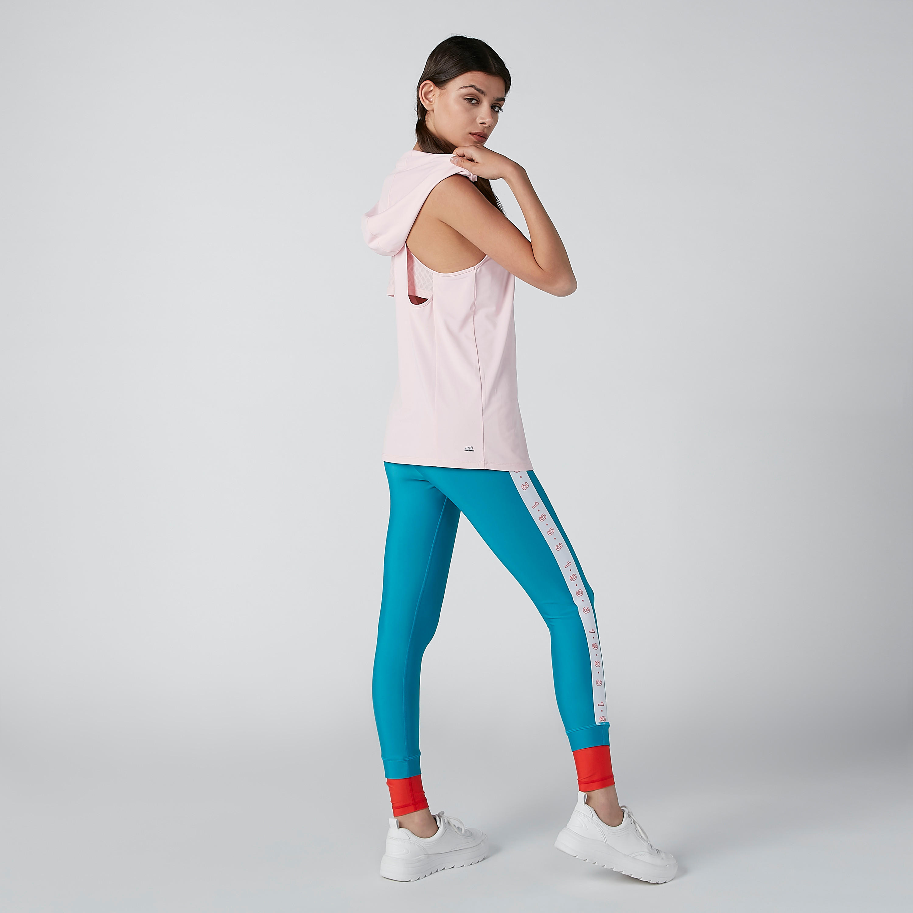 Solid Sleeveless Hoodie with Drawstring-women-clothing-sportswearandactivewear-tshirtsandvests-image-2