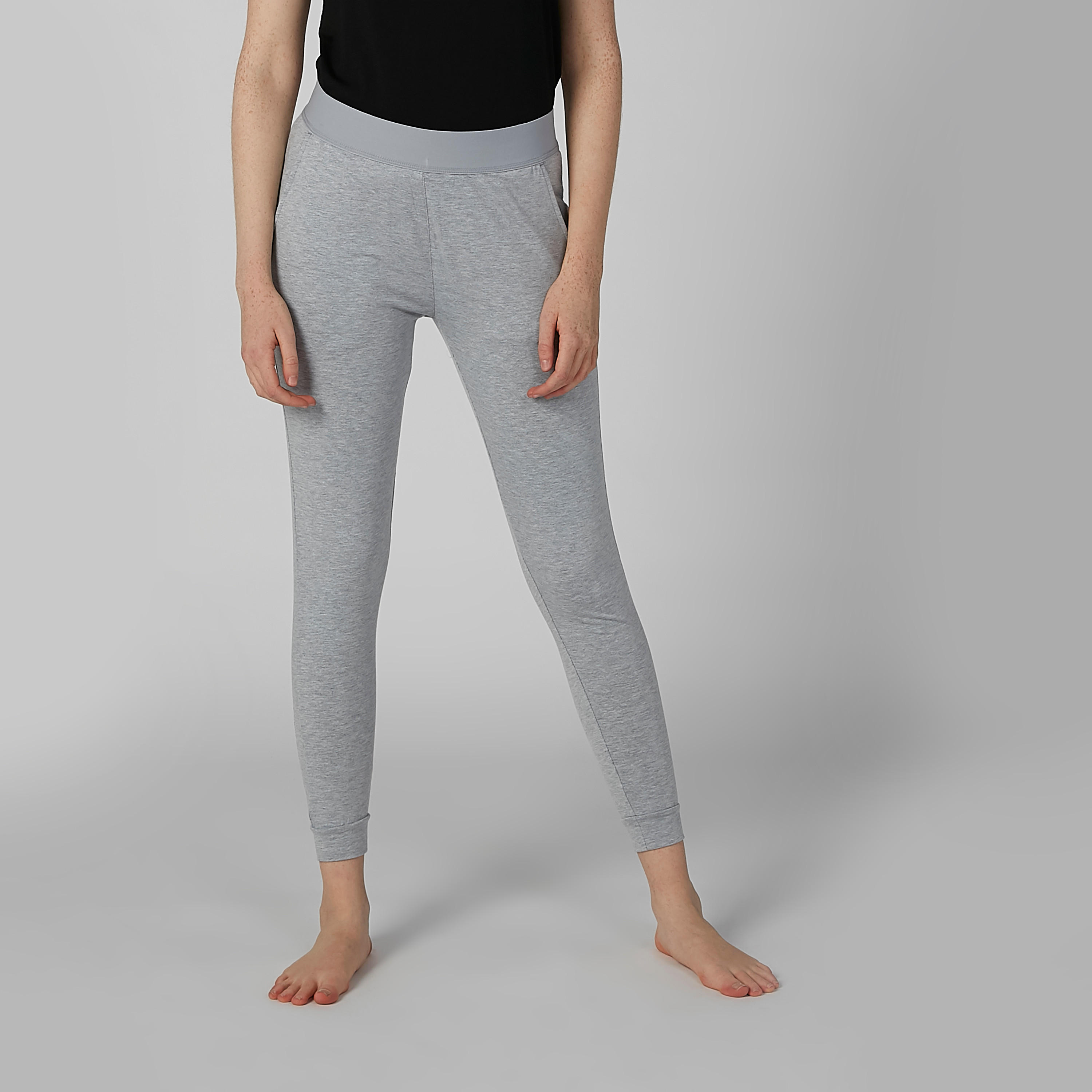 بنطال ليقنز سادة بخصر مطّاطي-women-clothing-sportswearandactivewear-bottoms-image-1