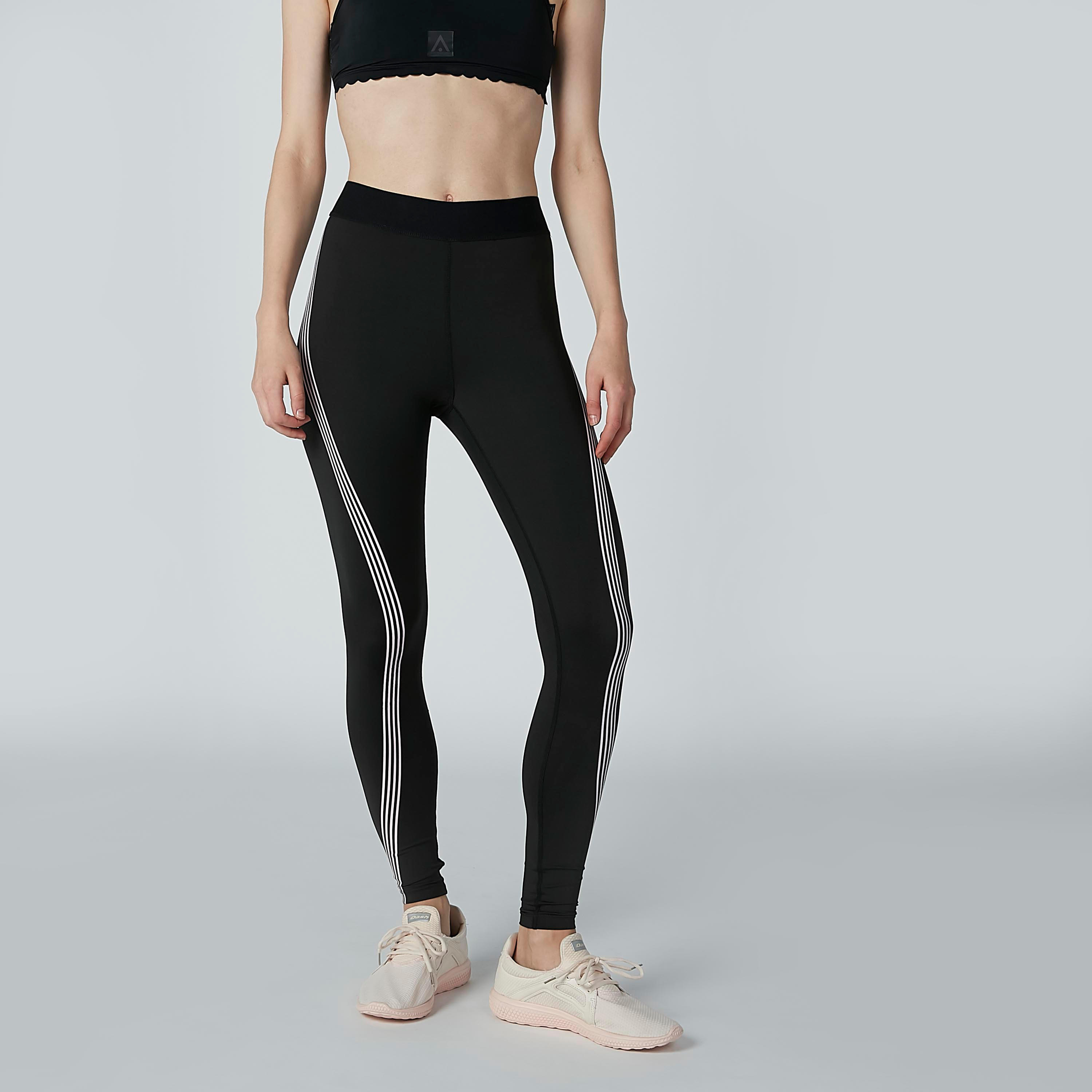 بنطال ليقنز مقلم بخصر مطّاطي-women-clothing-sportswearandactivewear-bottoms-image-1