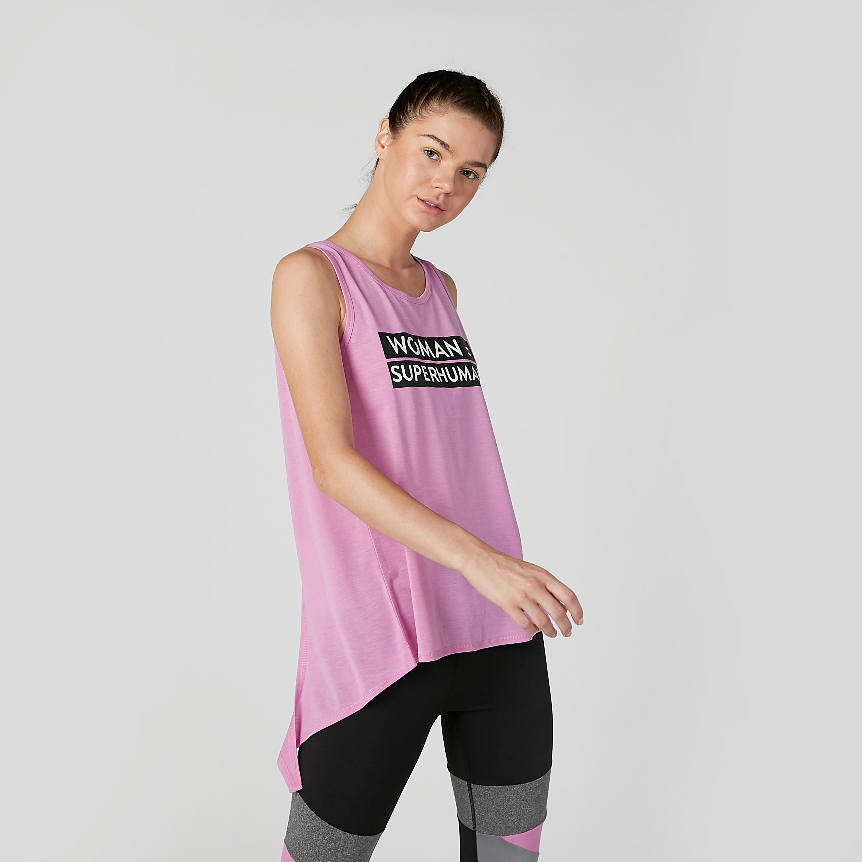 Printed Sleeveless T-shirt with Round Neck and Asymmetric Hem-women-clothing-sportswearandactivewear-tshirtsandvests-image-4