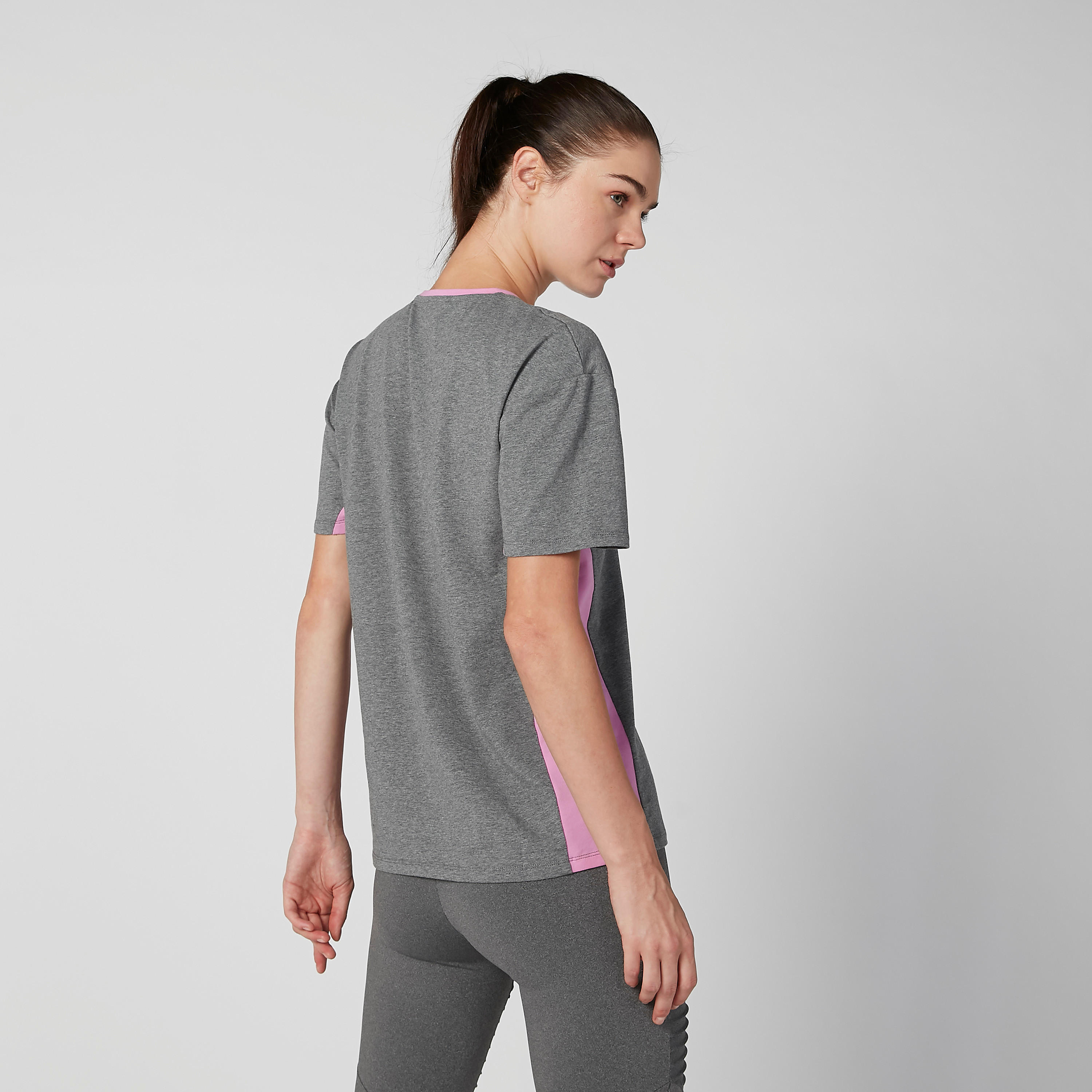 Sustainable Plain T-shirt with Round Neck and Short Sleeves-women-clothing-sportswearandactivewear-tshirtsandvests-image-4