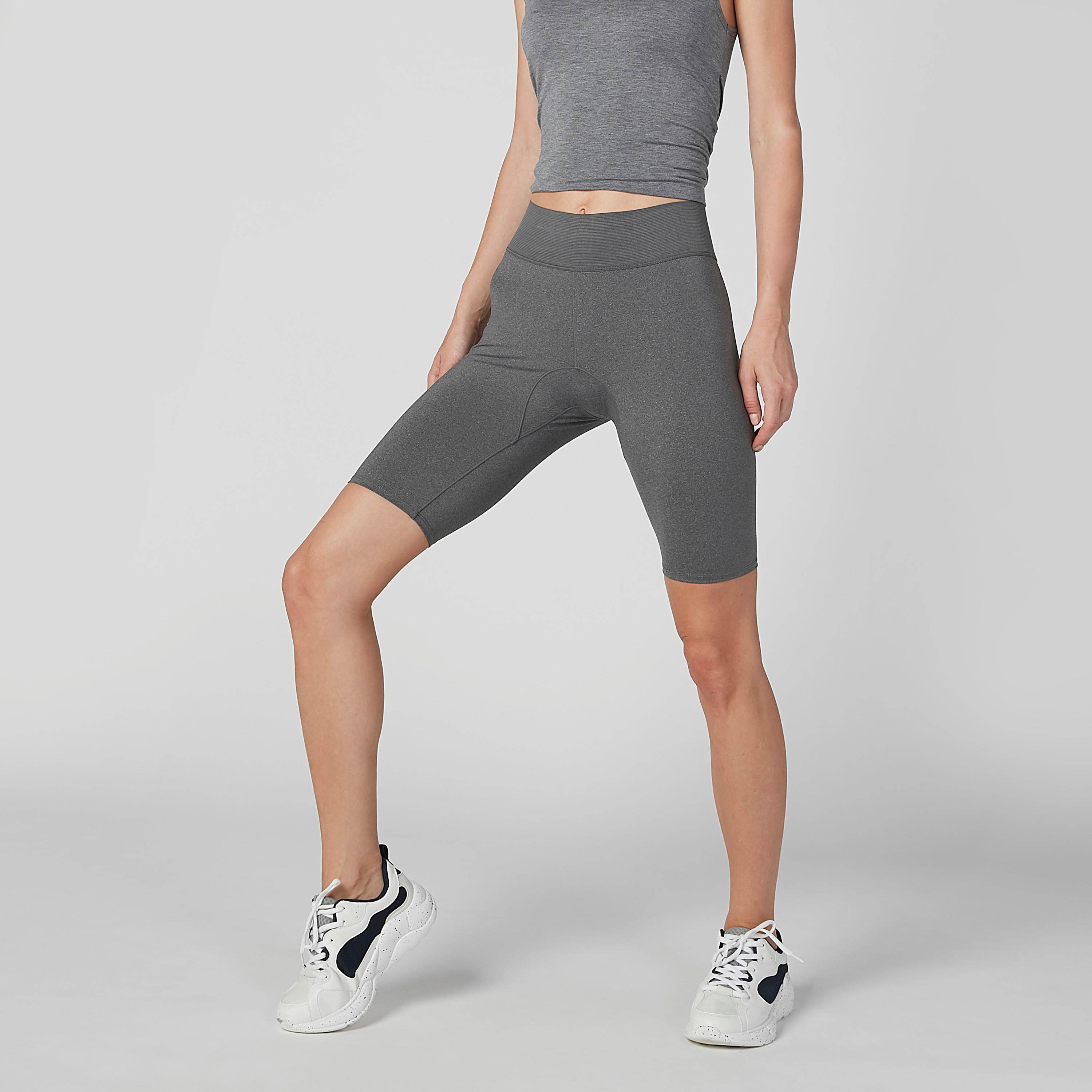 شورت سادة بخصر مطاطي وسحّاب-women-clothing-sportswearandactivewear-bottoms-image-5
