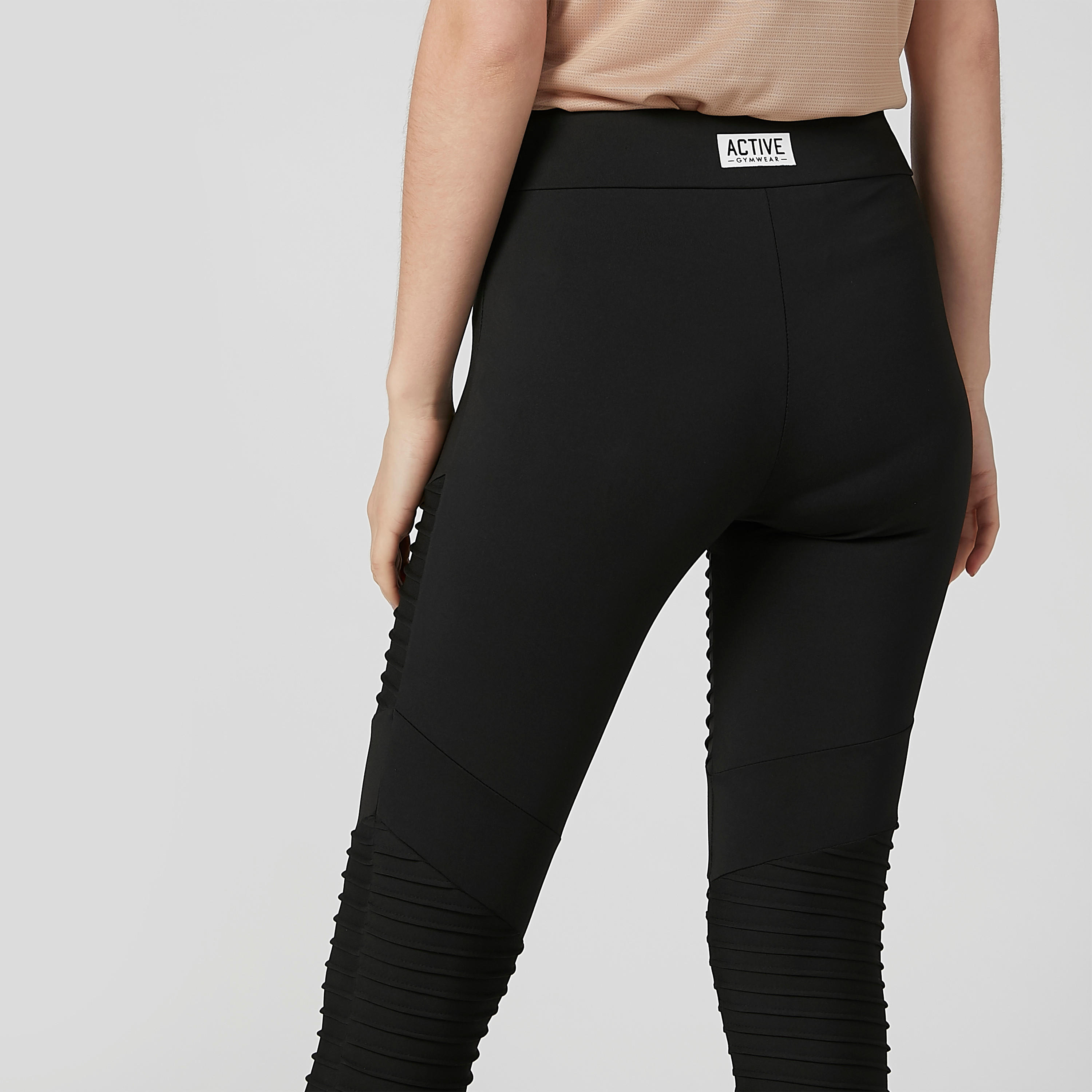 بنطلون ليقنز سادة طويل بخصر مطاطي-women-clothing-sportswearandactivewear-bottoms-image-4