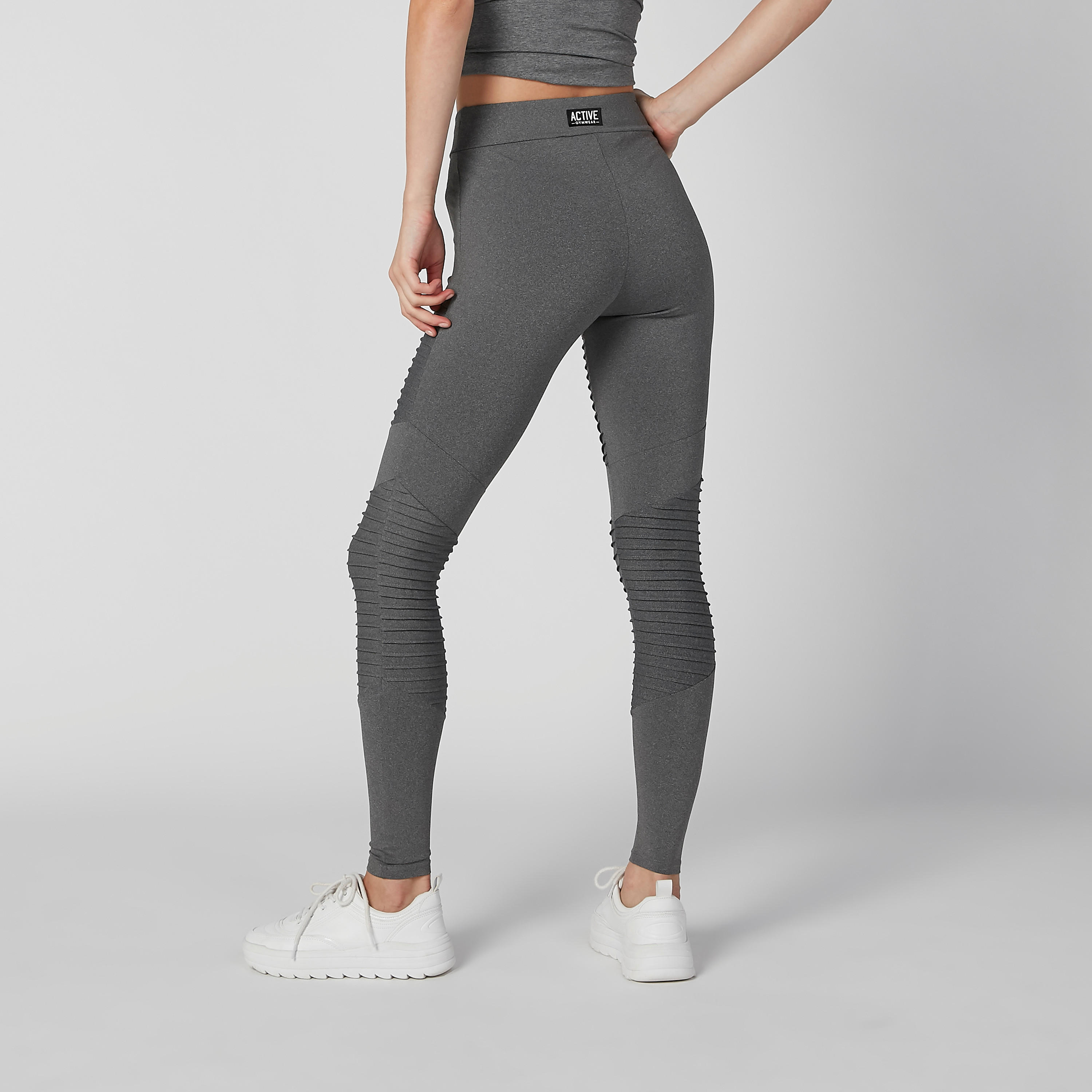 بنطال ليقنز طويل بارز الملمس بخصر مطّاطي-women-clothing-bottoms-leggings-image-6