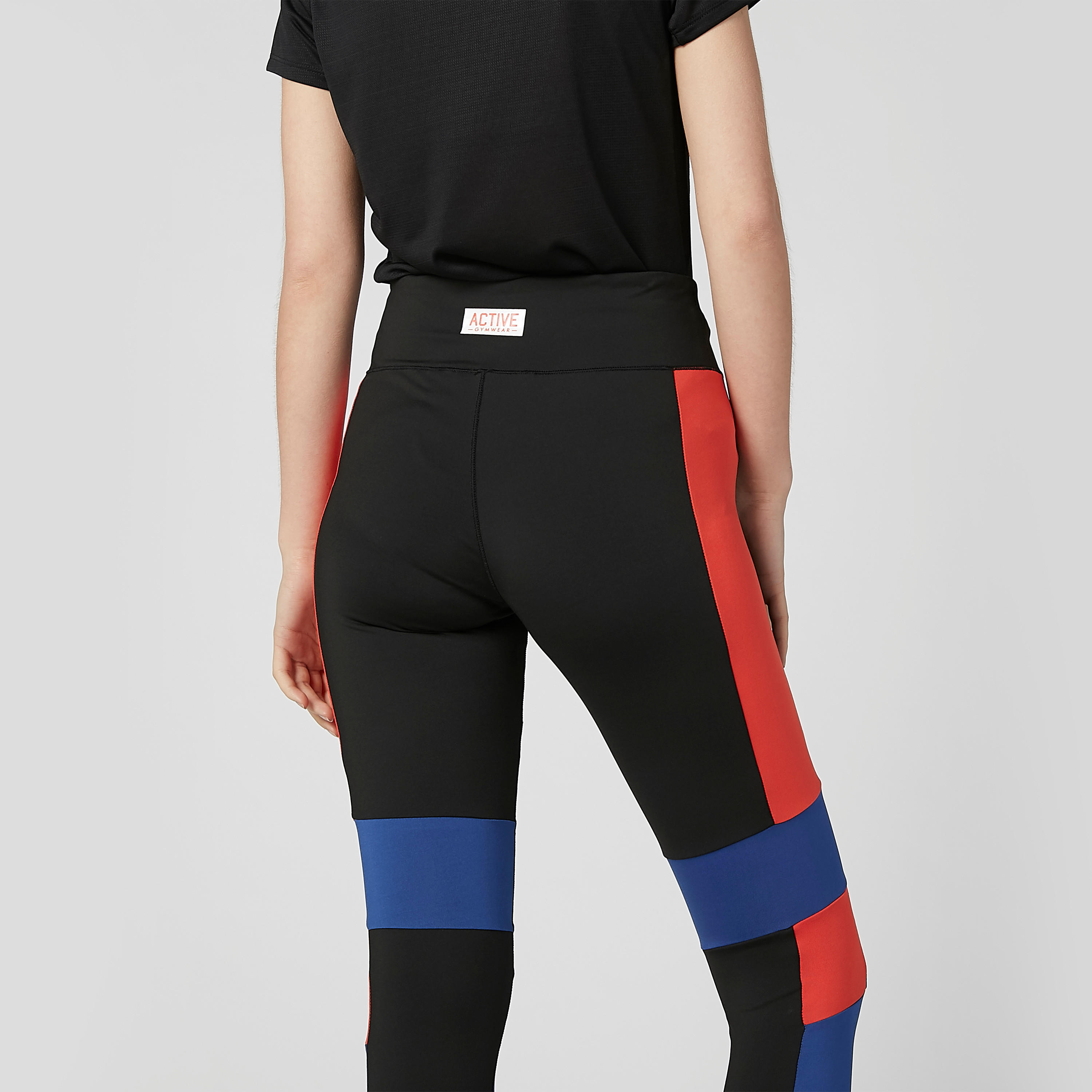 بنطال ليقنز طويل بنمط كتل الألوان بخصر مطّاطي-women-clothing-sportswearandactivewear-bottoms-image-4