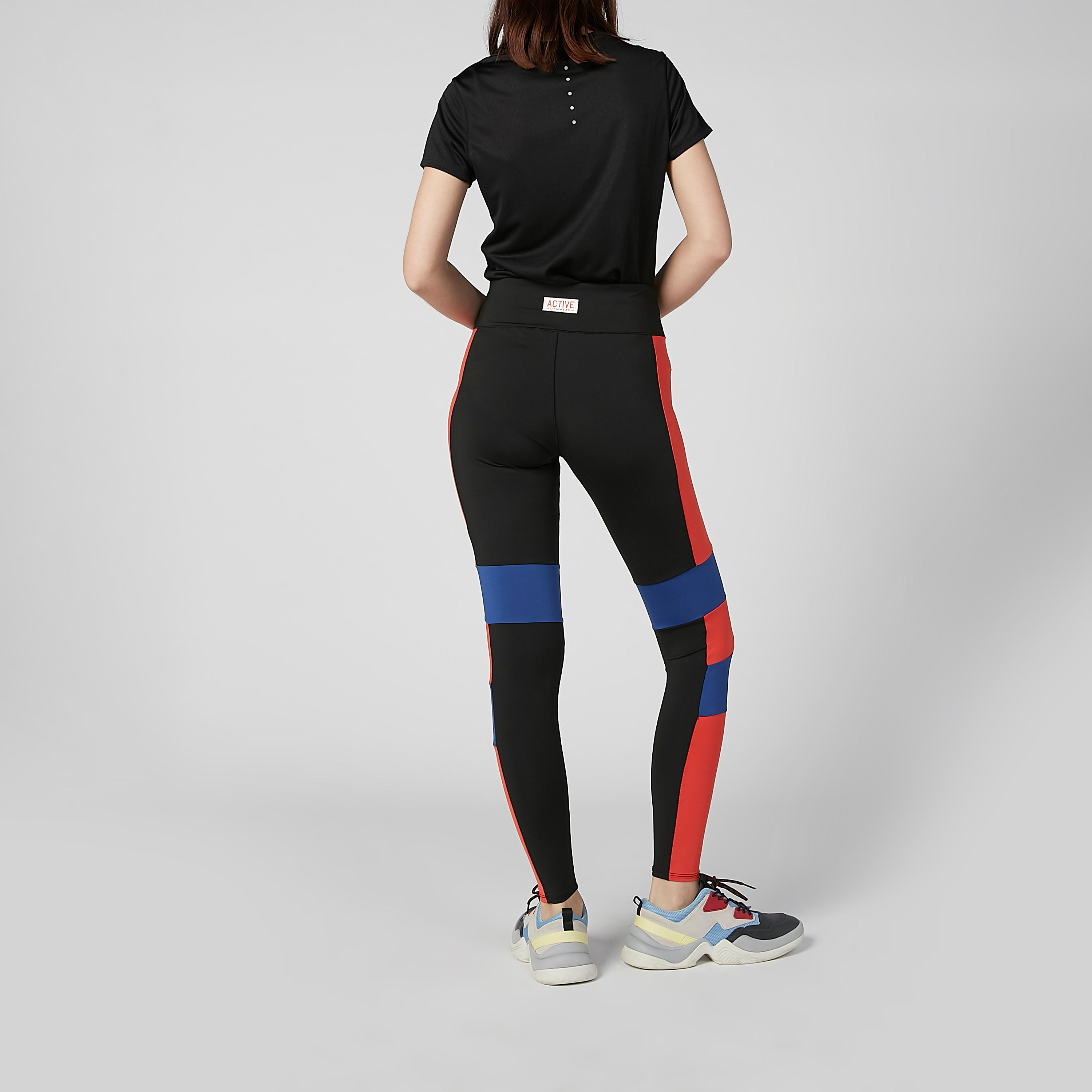بنطال ليقنز طويل بنمط كتل الألوان بخصر مطّاطي-women-clothing-sportswearandactivewear-bottoms-image-5