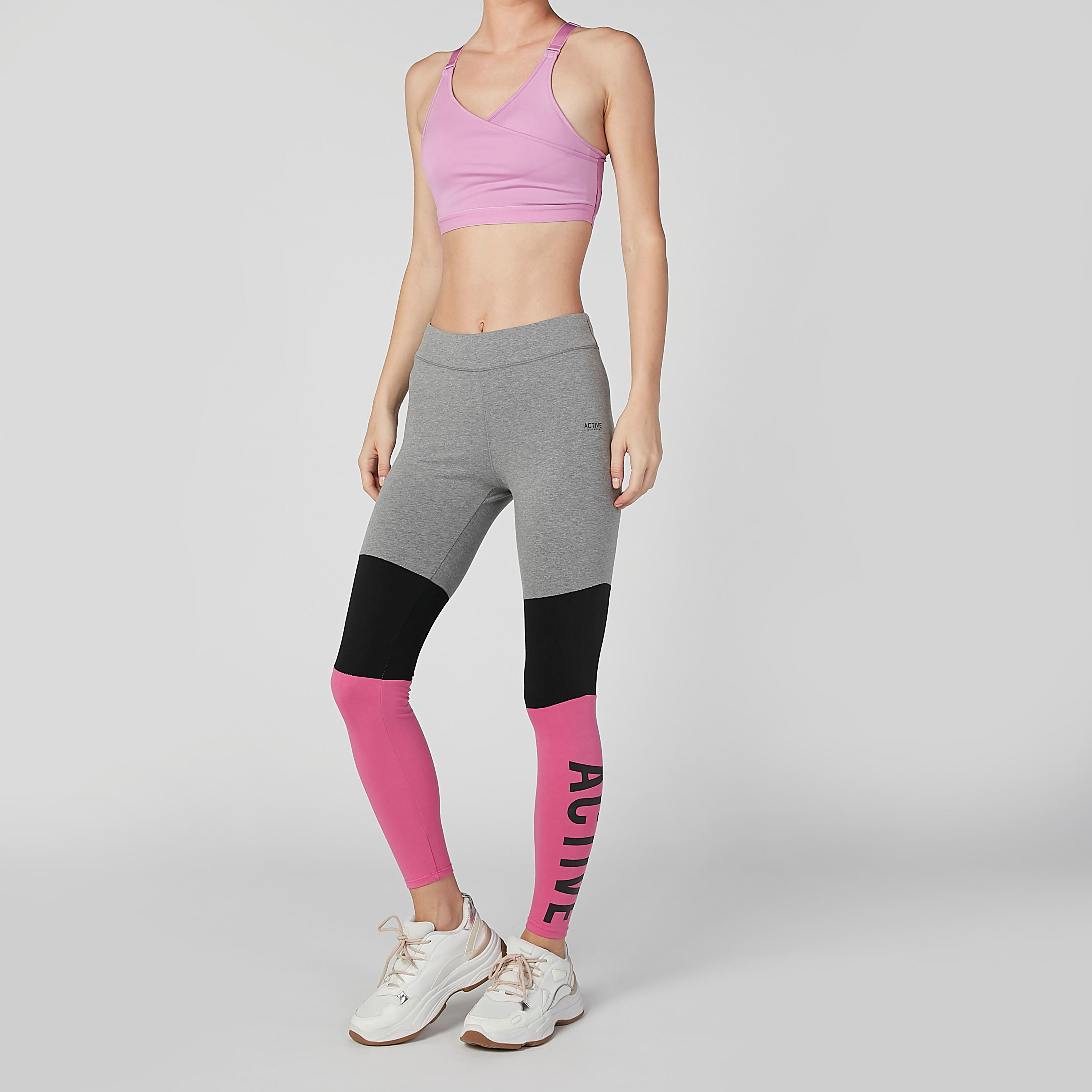 بنطال ليقنز طويل بخصر مطّاطي وطبعات-women-clothing-sportswearandactivewear-bottoms-image-1
