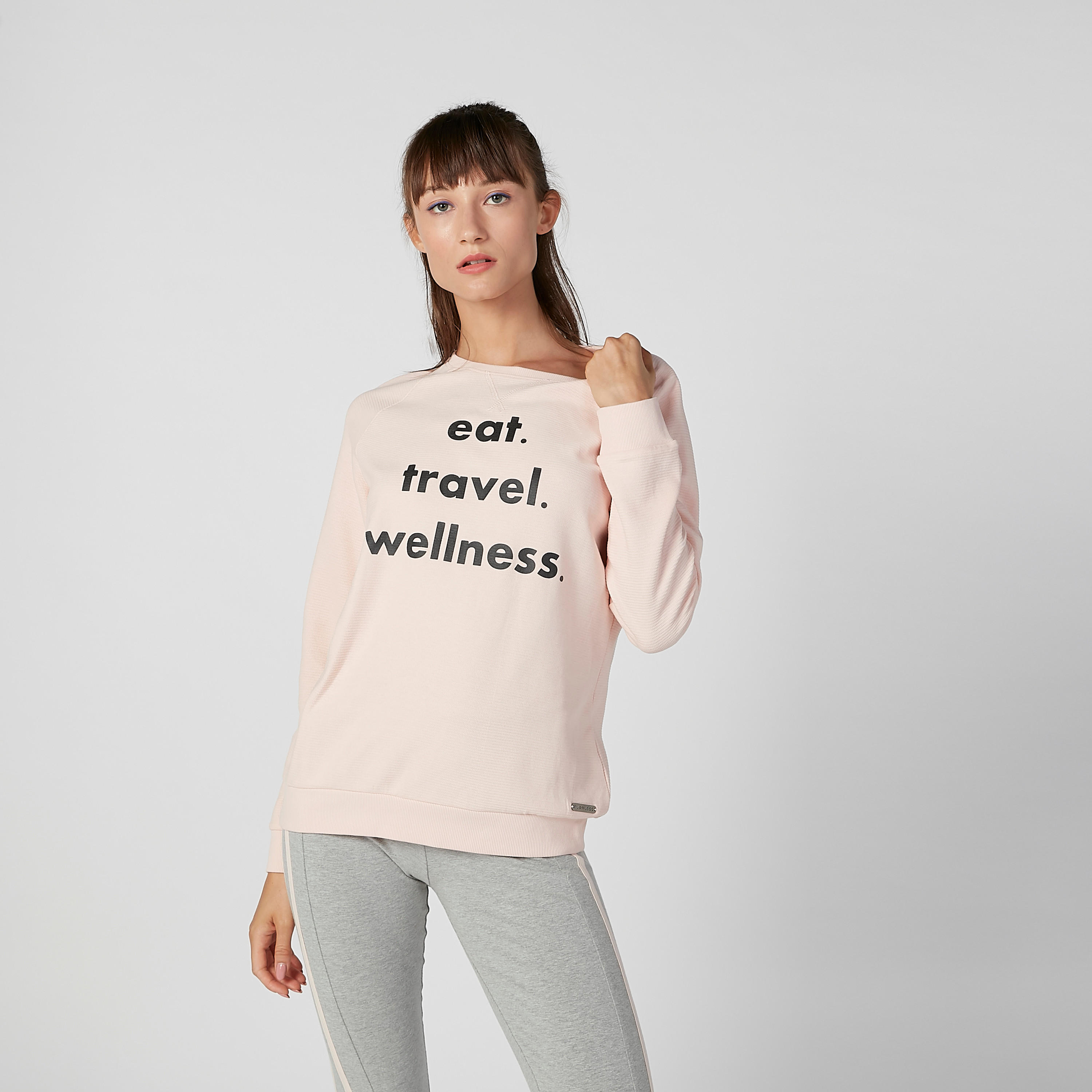Sustainable Printed Sweatshirt with Round Neck and Long Sleeves-women-clothing-sportswearandactivewear-hoodiesandsweatshirts-image-1