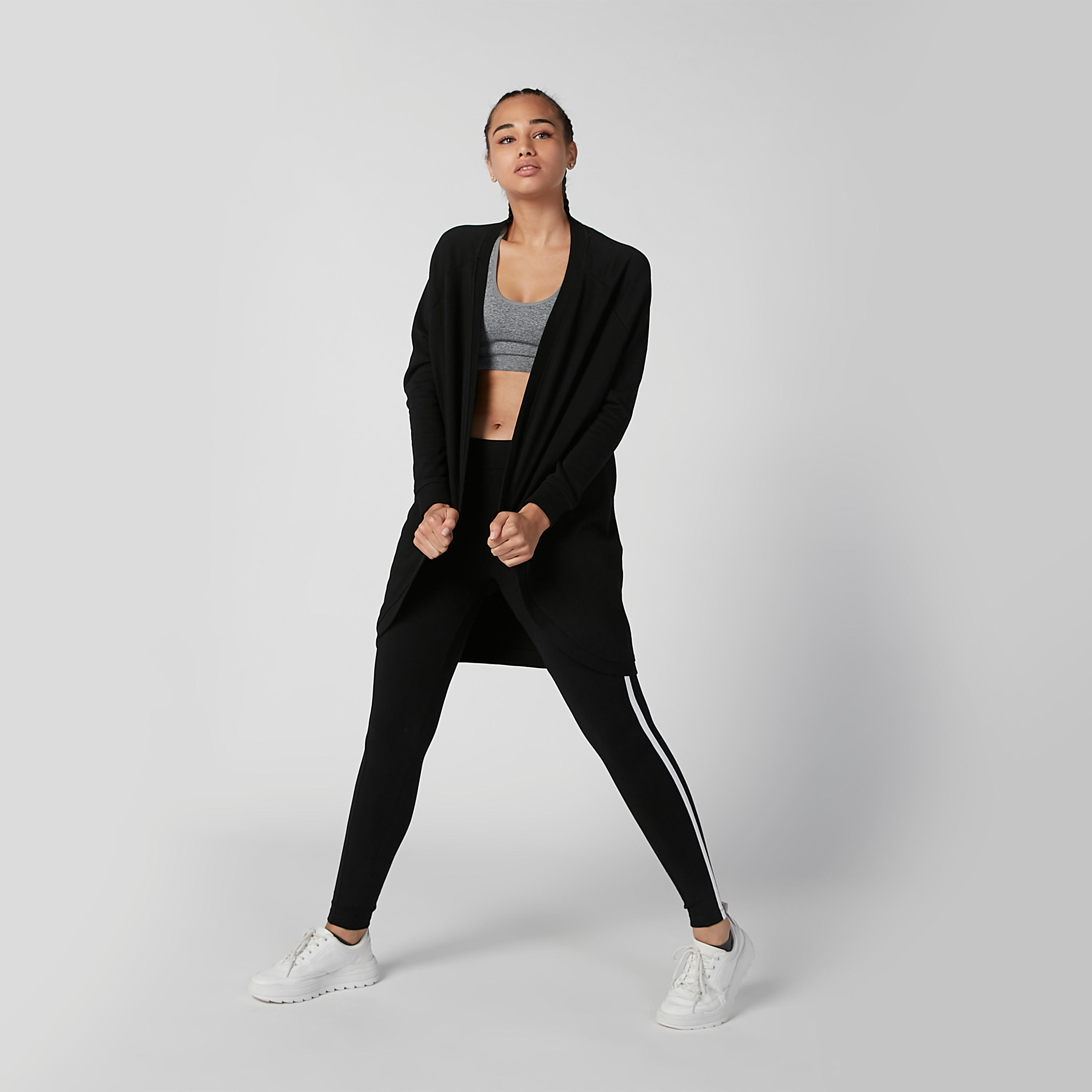 جاكيت طويل سادة بأكمام طويلة وجيوب-women-winterwear-coatsandjackets-jackets-image-3