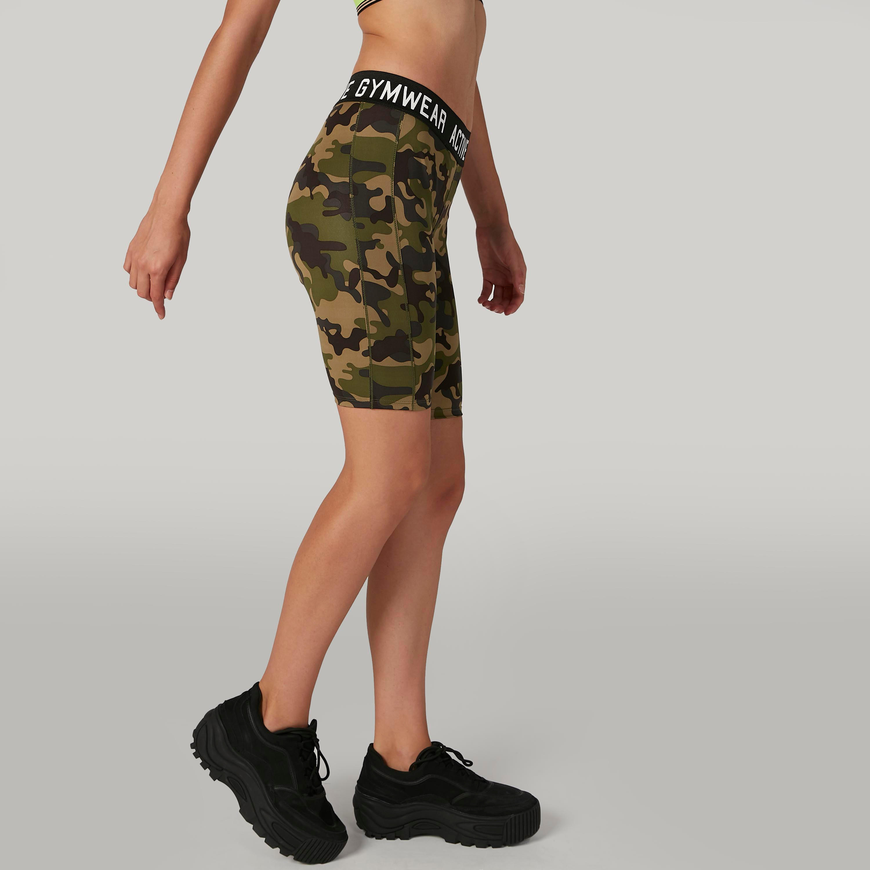 Camouflage Printed Shorts with Elasticised Waistband-women-clothing-bottoms-shorts-image-4
