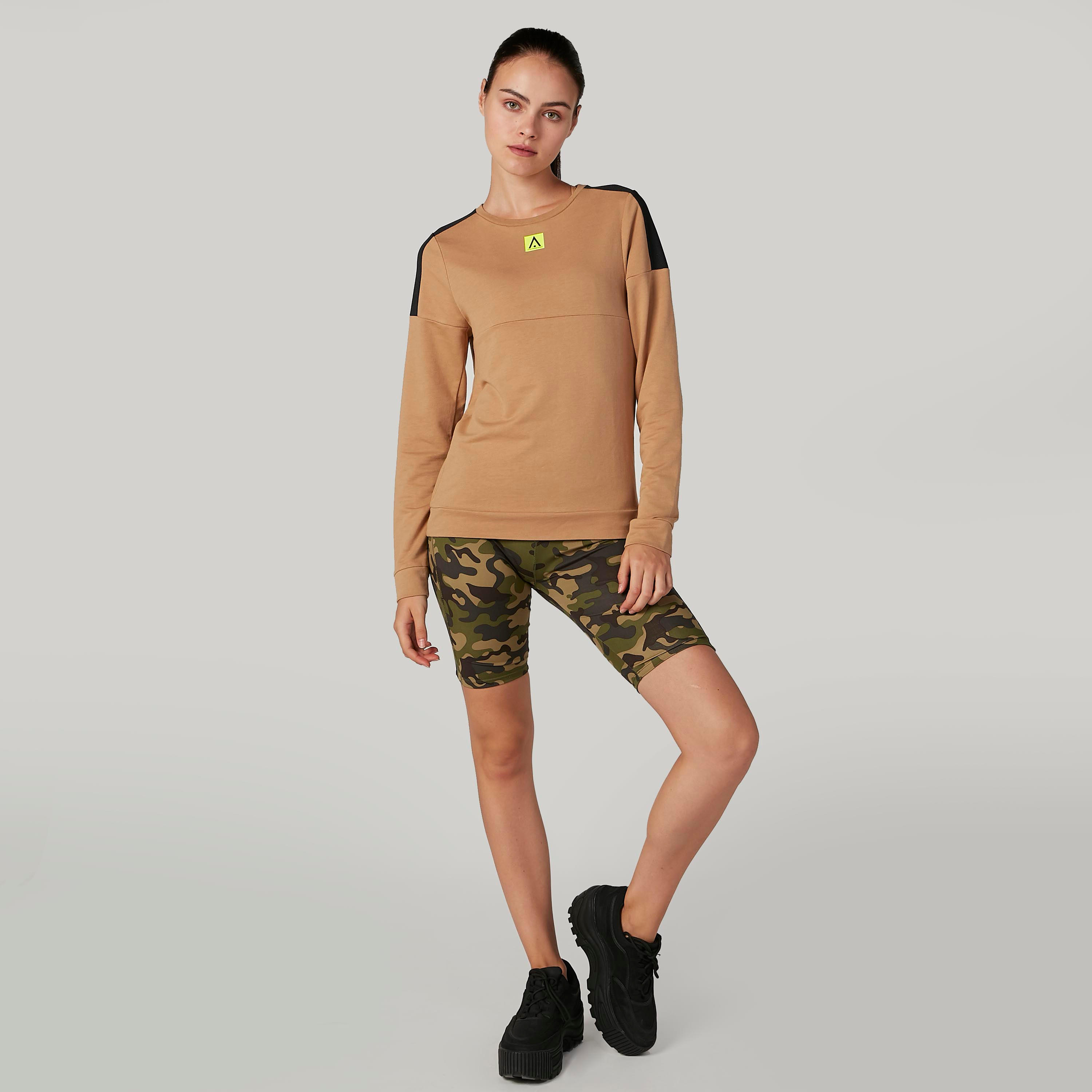 Camouflage Printed Shorts with Elasticised Waistband-women-clothing-bottoms-shorts-image-5