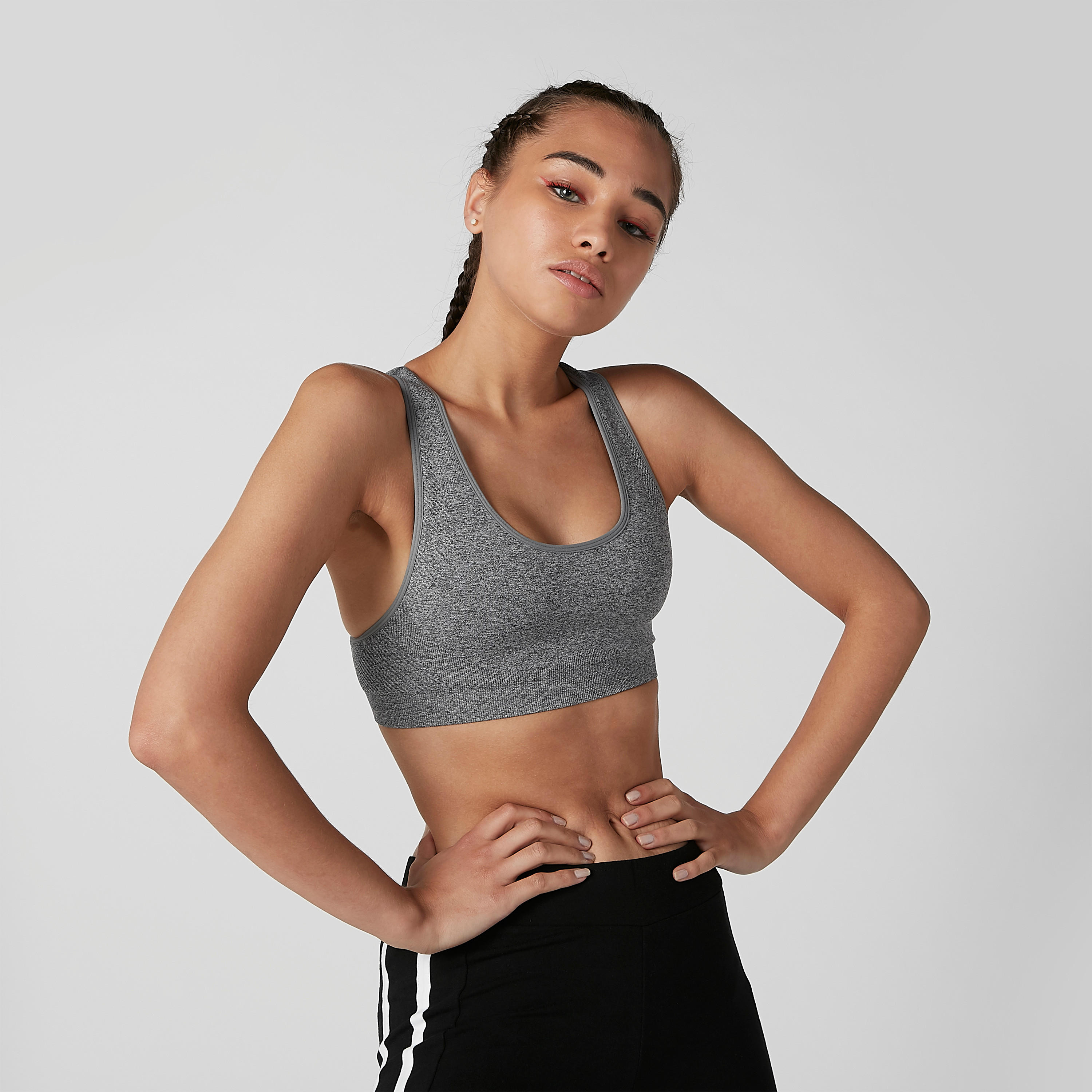 صدرية رياضية بارزة الملمس بظهر ريسر-sports-women-clothing-sportsbras-image-4