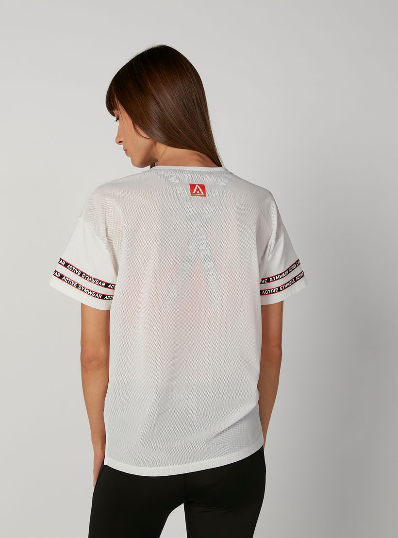 Printed T-shirt with Round Neck and Short Sleeves-women-clothing-sportswearandactivewear-tshirtsandvests-image-2