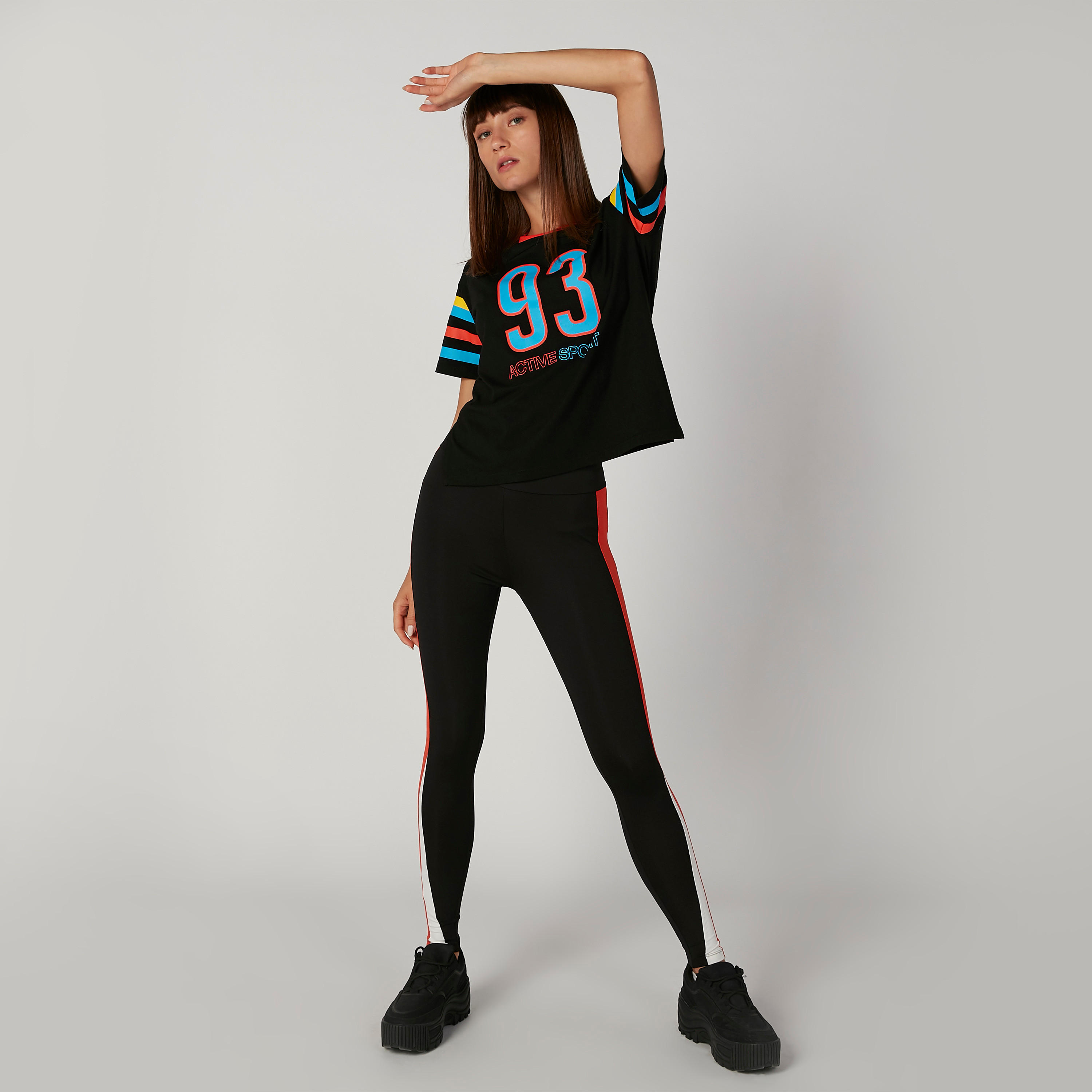 Printed T-shirt with Round Neck and Short Sleeves-women-clothing-sportswearandactivewear-tshirtsandvests-image-2