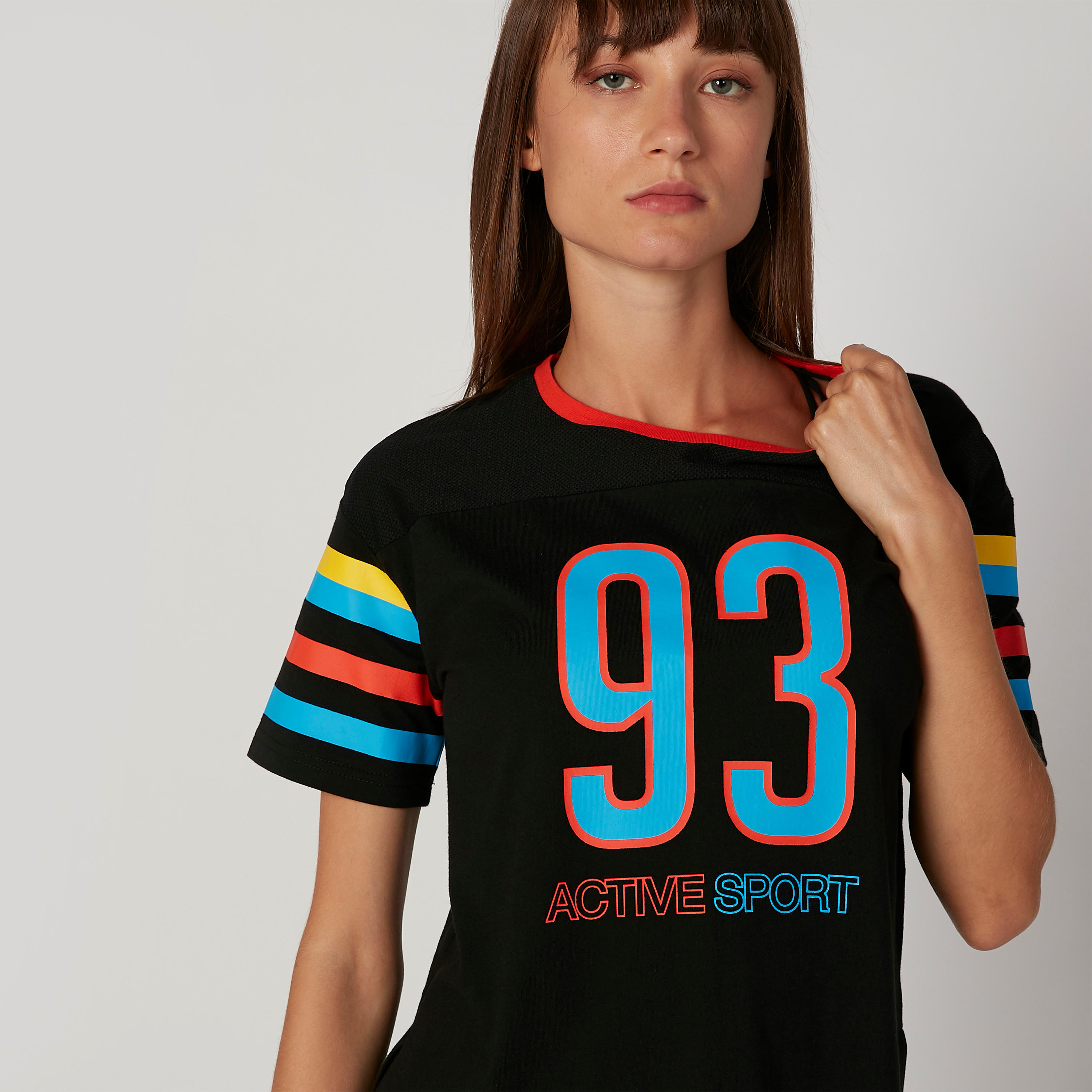 Printed T-shirt with Round Neck and Short Sleeves-women-clothing-sportswearandactivewear-tshirtsandvests-image-5