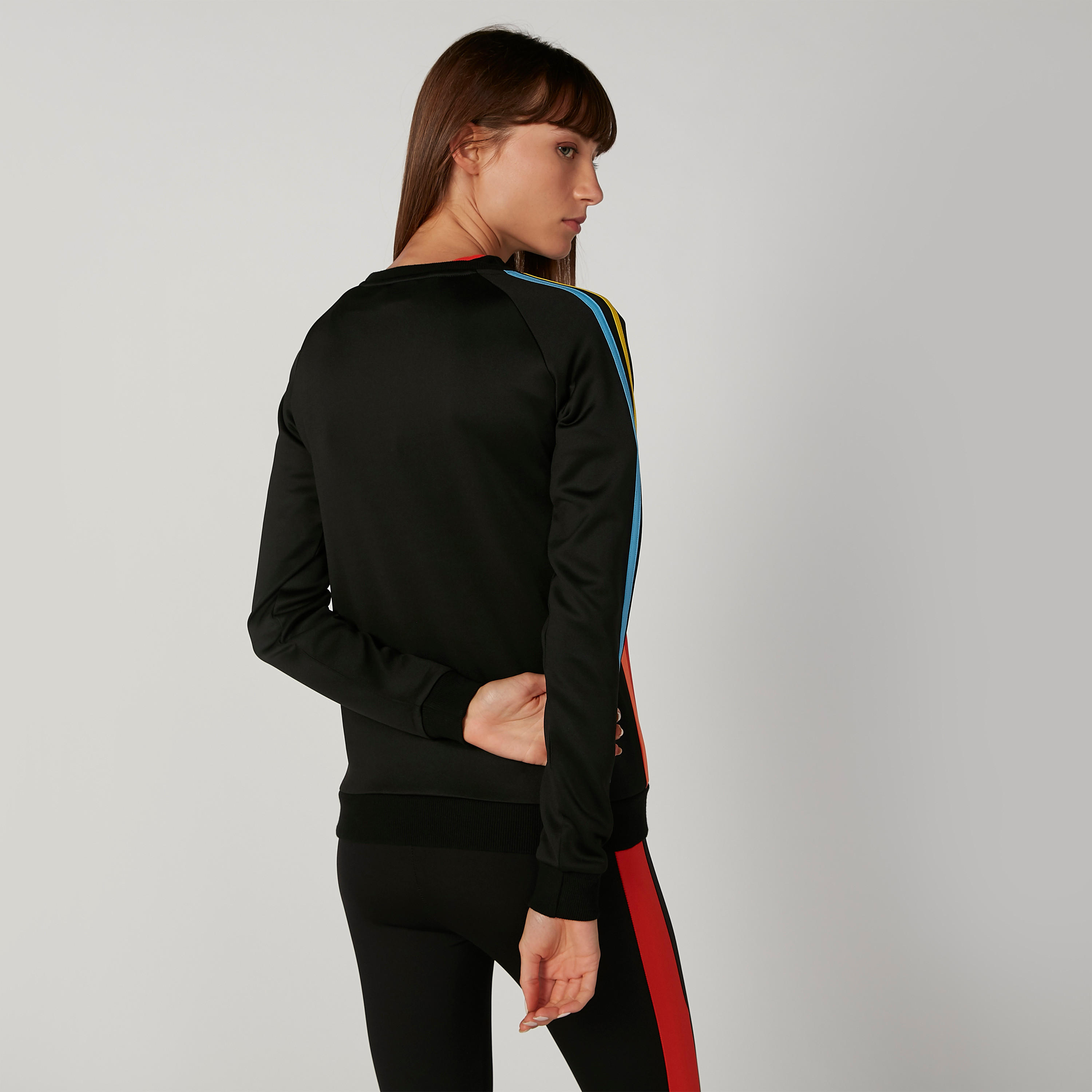 Striped Sweatshirt with Round Neck and Long Sleeves-women-clothing-sportswearandactivewear-hoodiesandsweatshirts-image-2