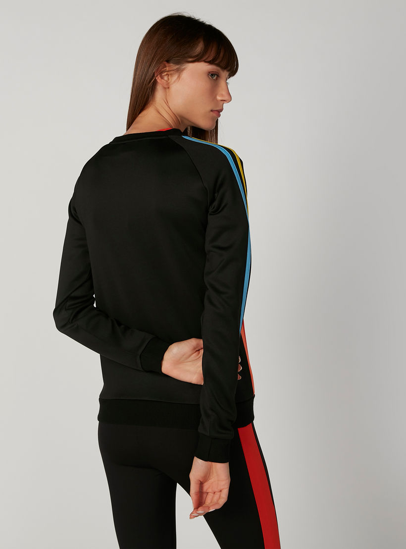 Striped Sweatshirt with Round Neck and Long Sleeves-women-clothing-sportswearandactivewear-hoodiesandsweatshirts-image-2