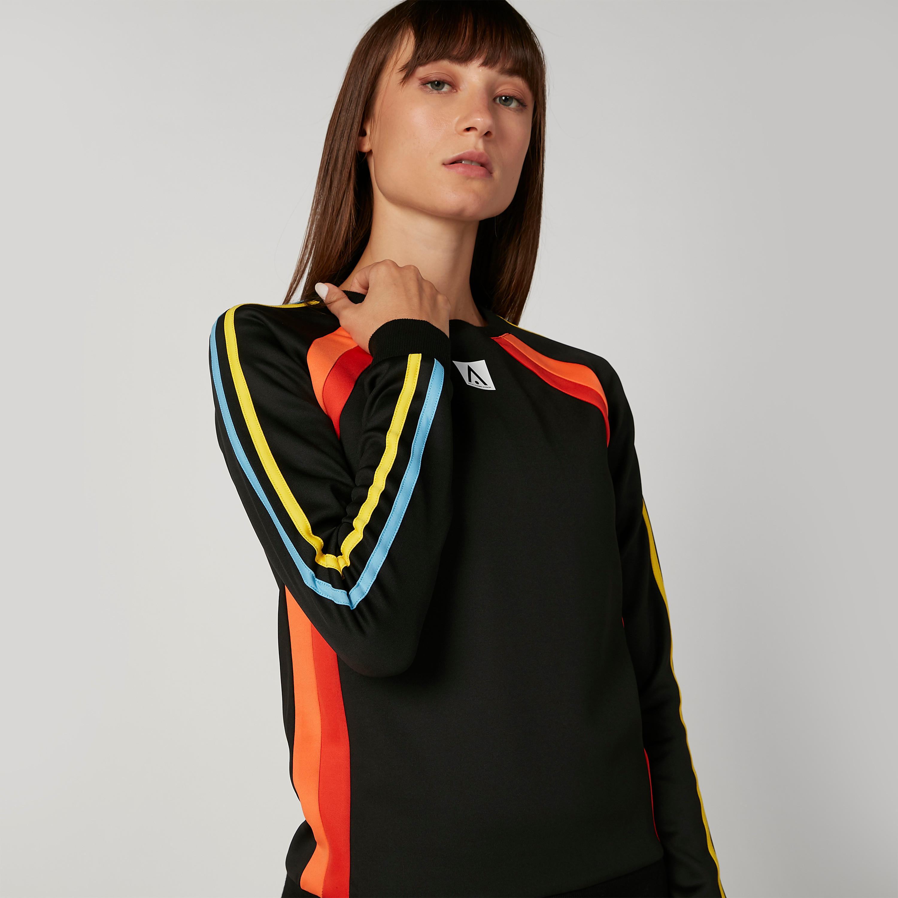 Striped Sweatshirt with Round Neck and Long Sleeves-women-clothing-sportswearandactivewear-hoodiesandsweatshirts-image-5