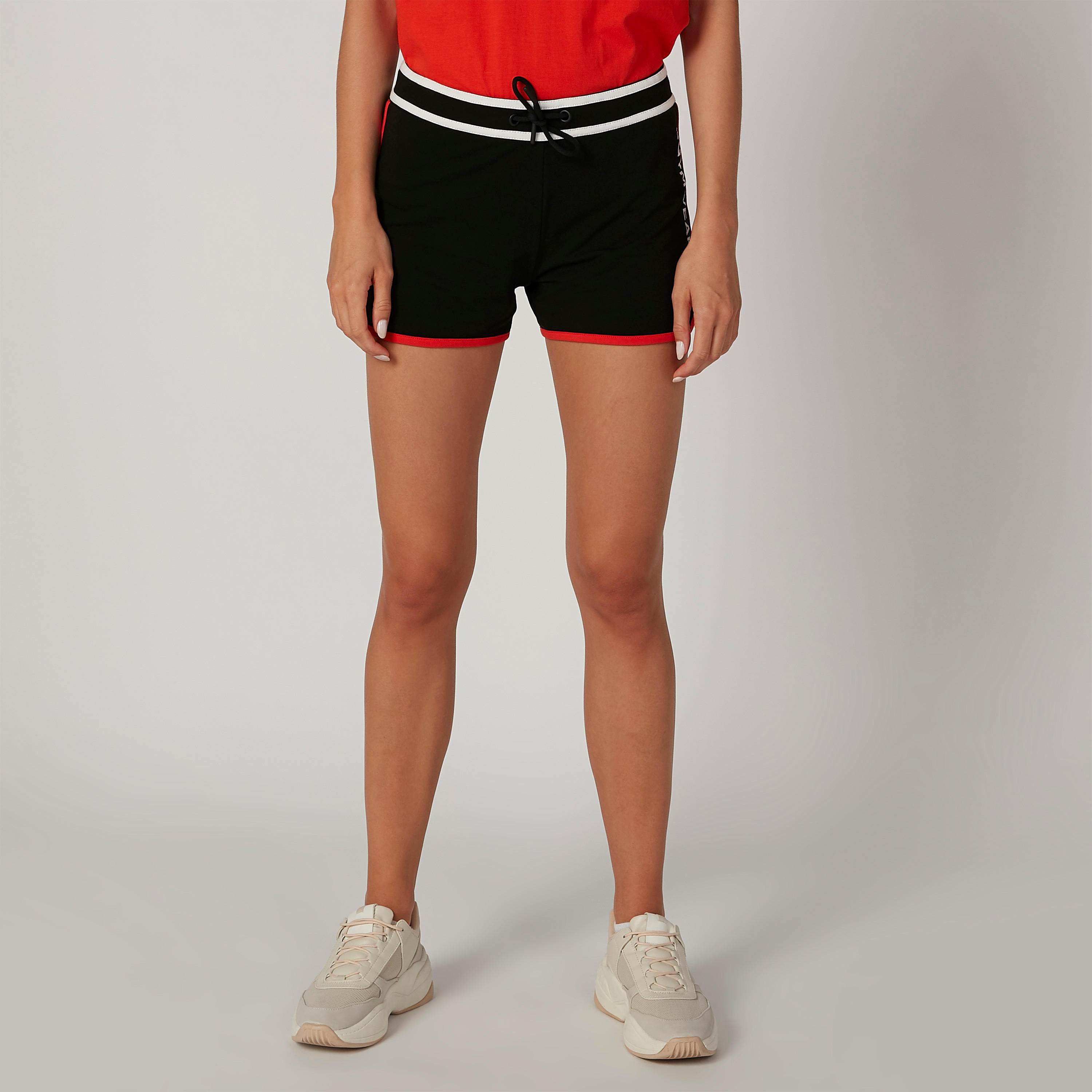 Printed Shorts with Elasticised Waistband and Drawstring-women-clothing-sportswearandactivewear-bottoms-image-5