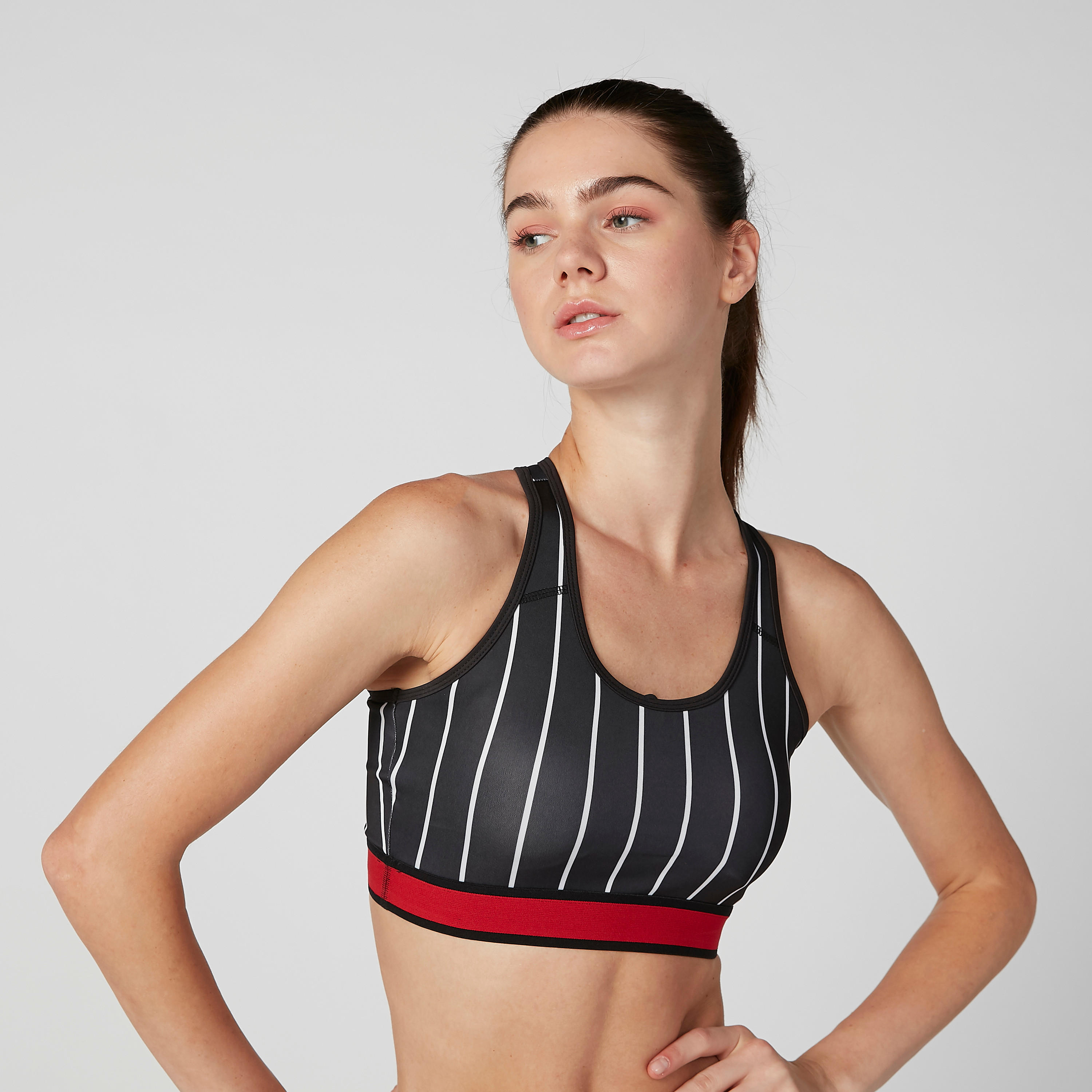 صدرية رياضية مقلّمة بظهر ريسر-sports-women-clothing-sportsbras-image-2