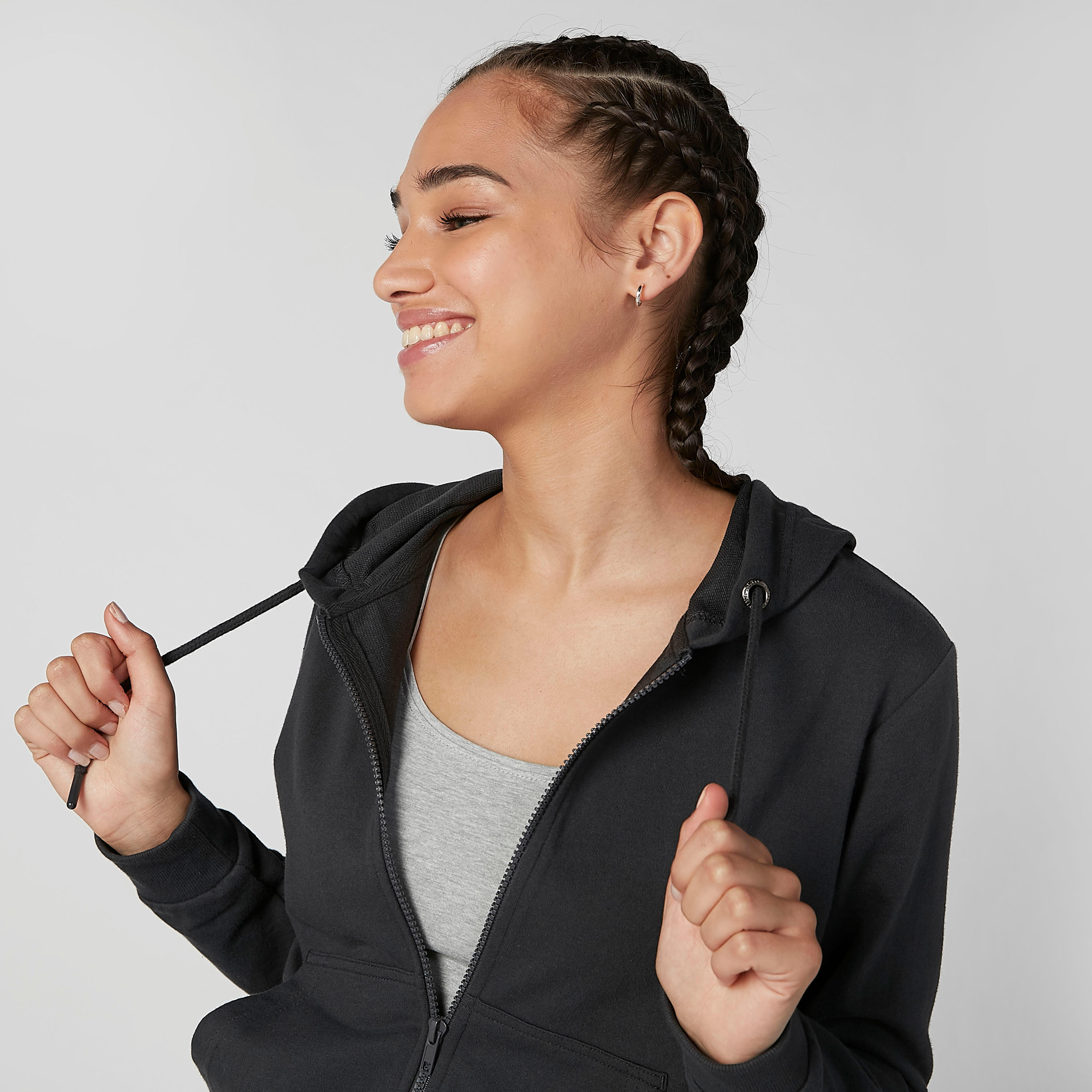 Sustainable Plain Hoodie with Long Sleeves and Kangaroo Pockets-women-clothing-sportswearandactivewear-hoodiesandsweatshirts-image-1
