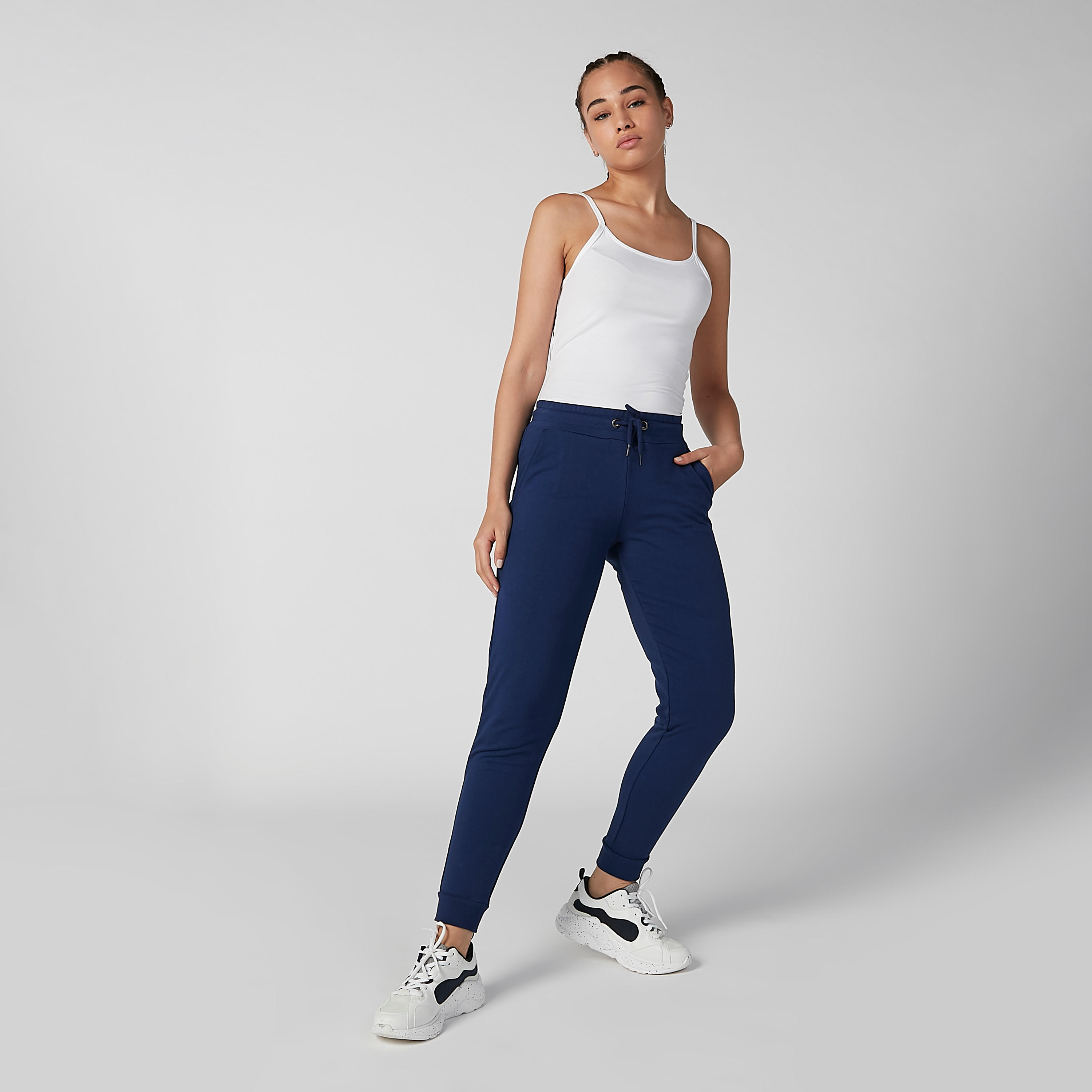 Sustainable Solid Track Pants with Drawstring Waistband-women-clothing-sportswearandactivewear-bottoms-image-2