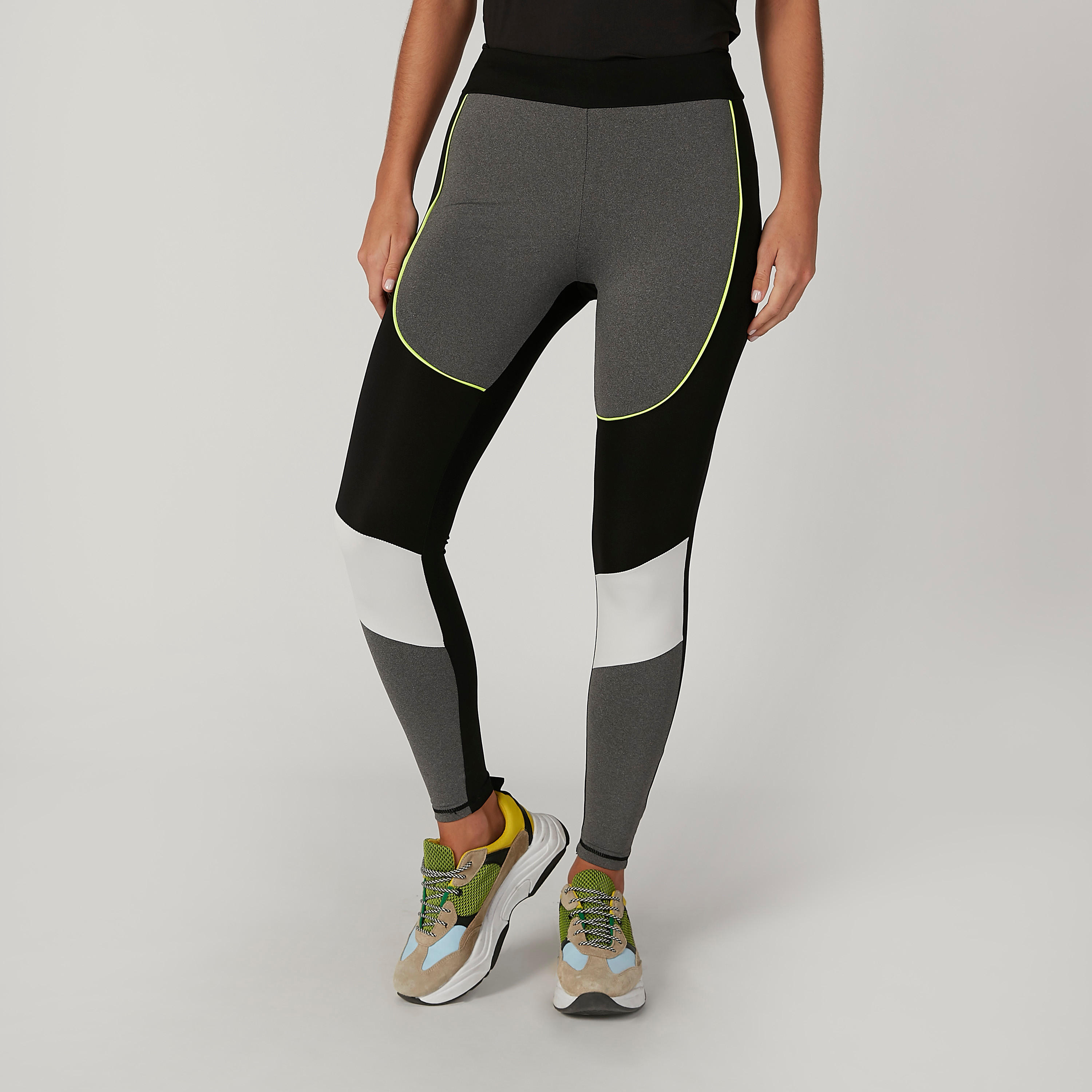 بنطلون ليقنز مستدام بنمط كتل الألوان بخصر مطاطي -women-clothing-sportswearandactivewear-bottoms-image-7