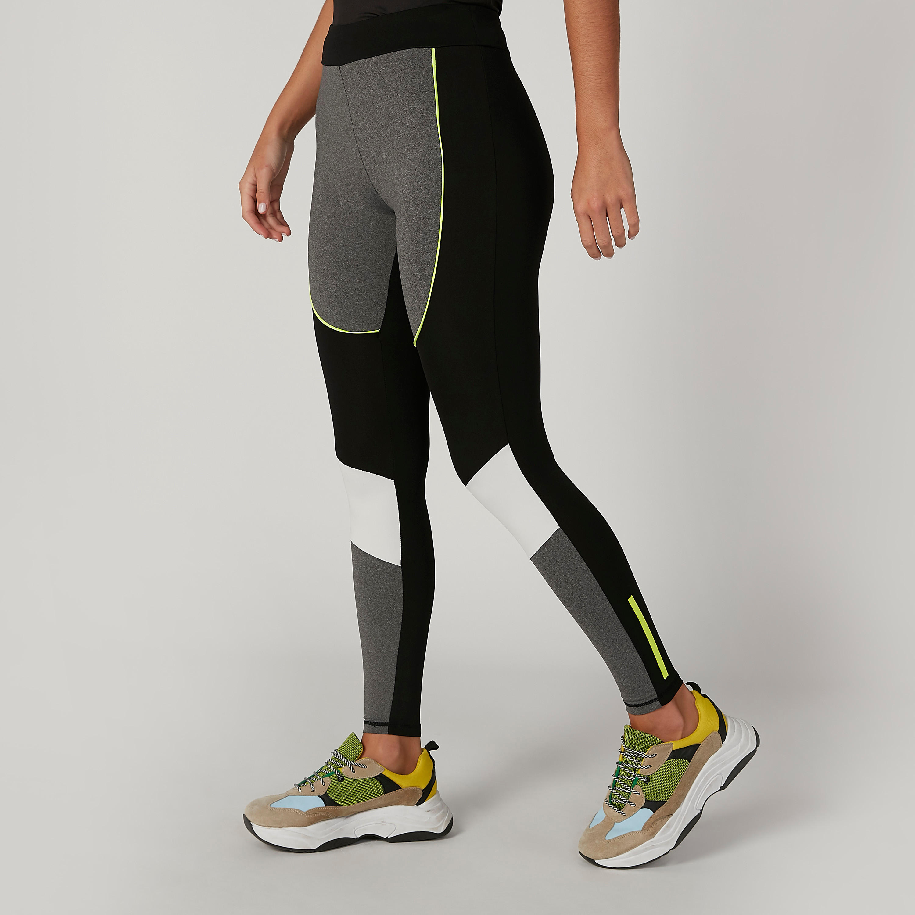 بنطلون ليقنز مستدام بنمط كتل الألوان بخصر مطاطي -women-clothing-sportswearandactivewear-bottoms-image-5