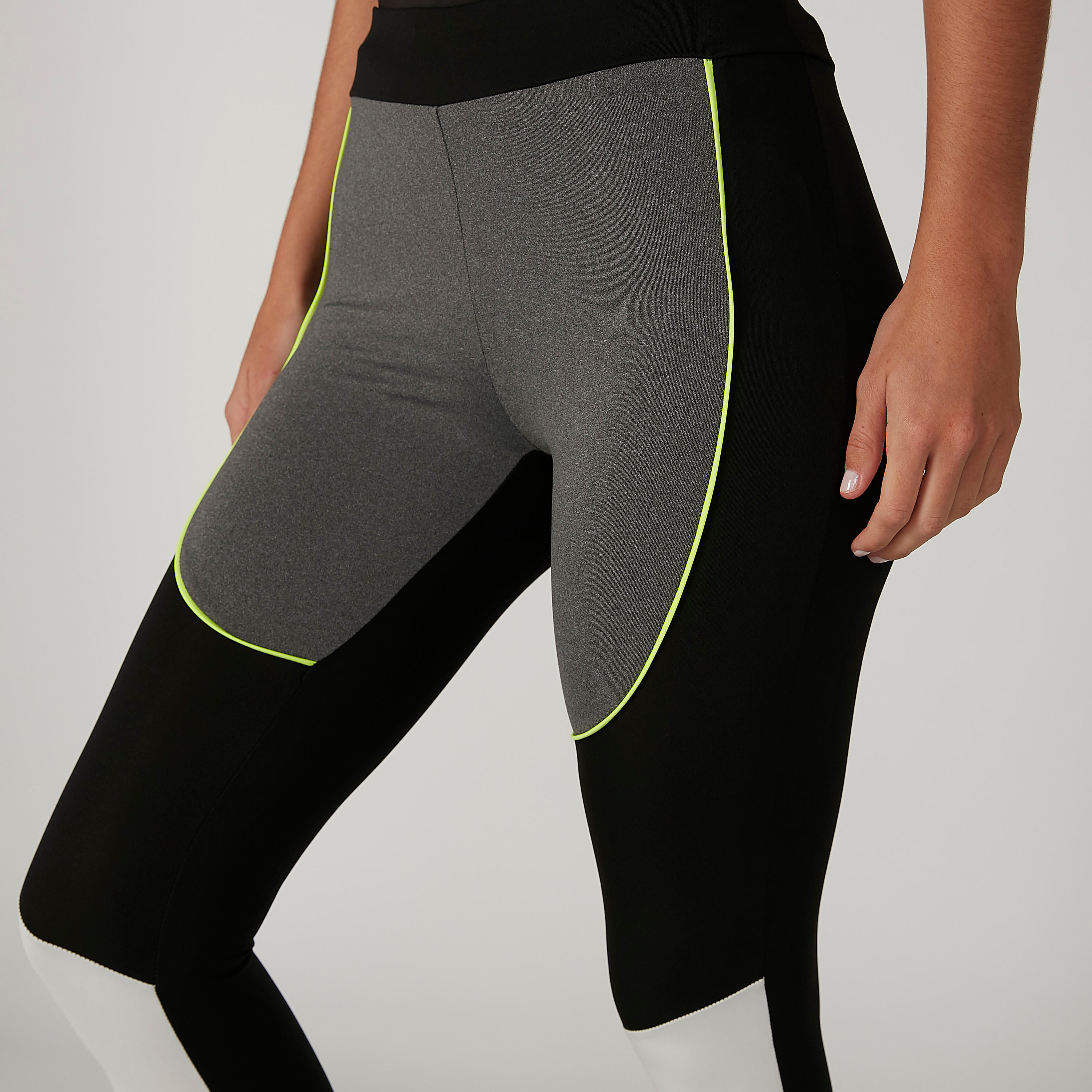 بنطلون ليقنز مستدام بنمط كتل الألوان بخصر مطاطي -women-clothing-sportswearandactivewear-bottoms-image-3