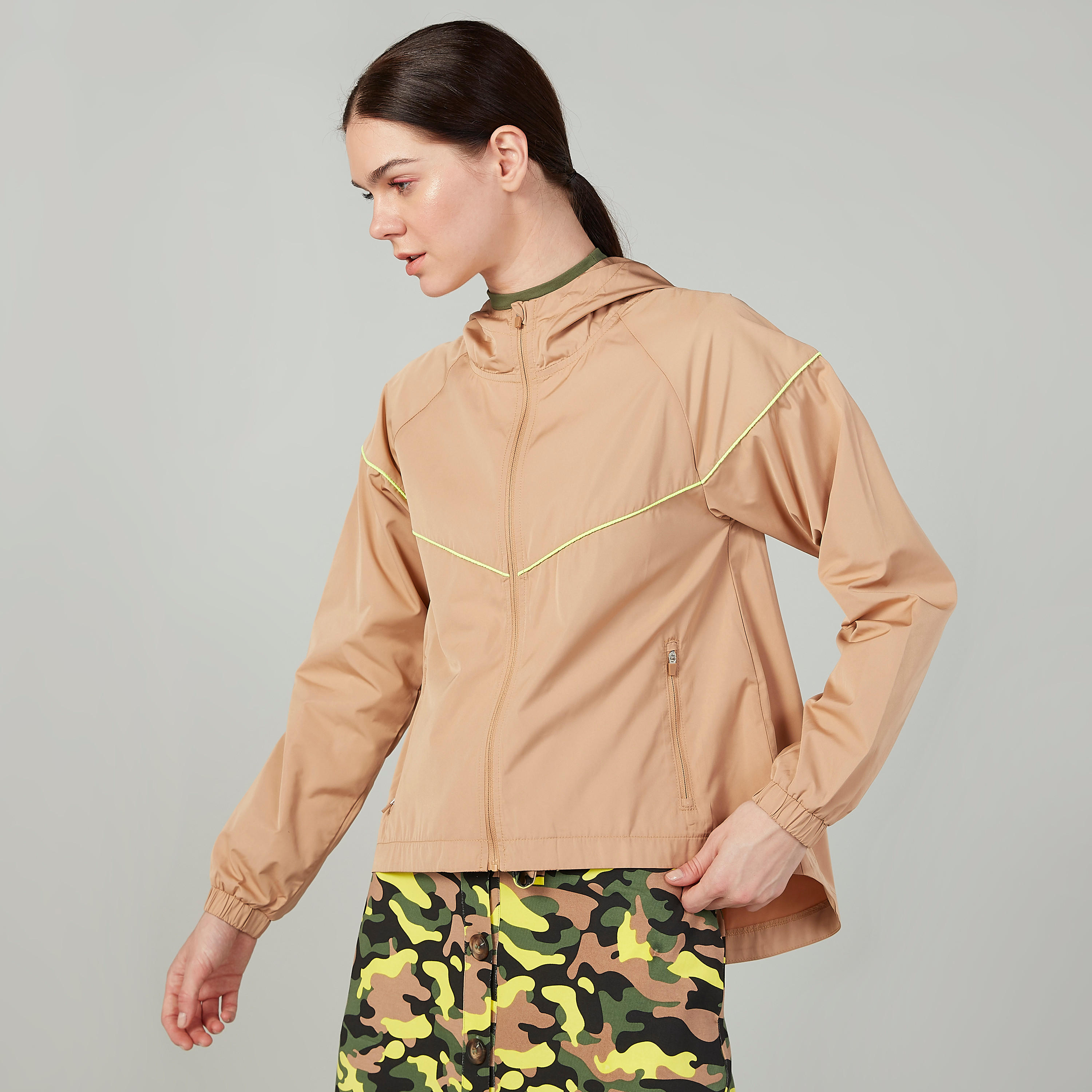 Printed Jacket with Long Sleeves and Hood-women-clothing-sportswearandactivewear-coatsandjackets-jackets-image-1