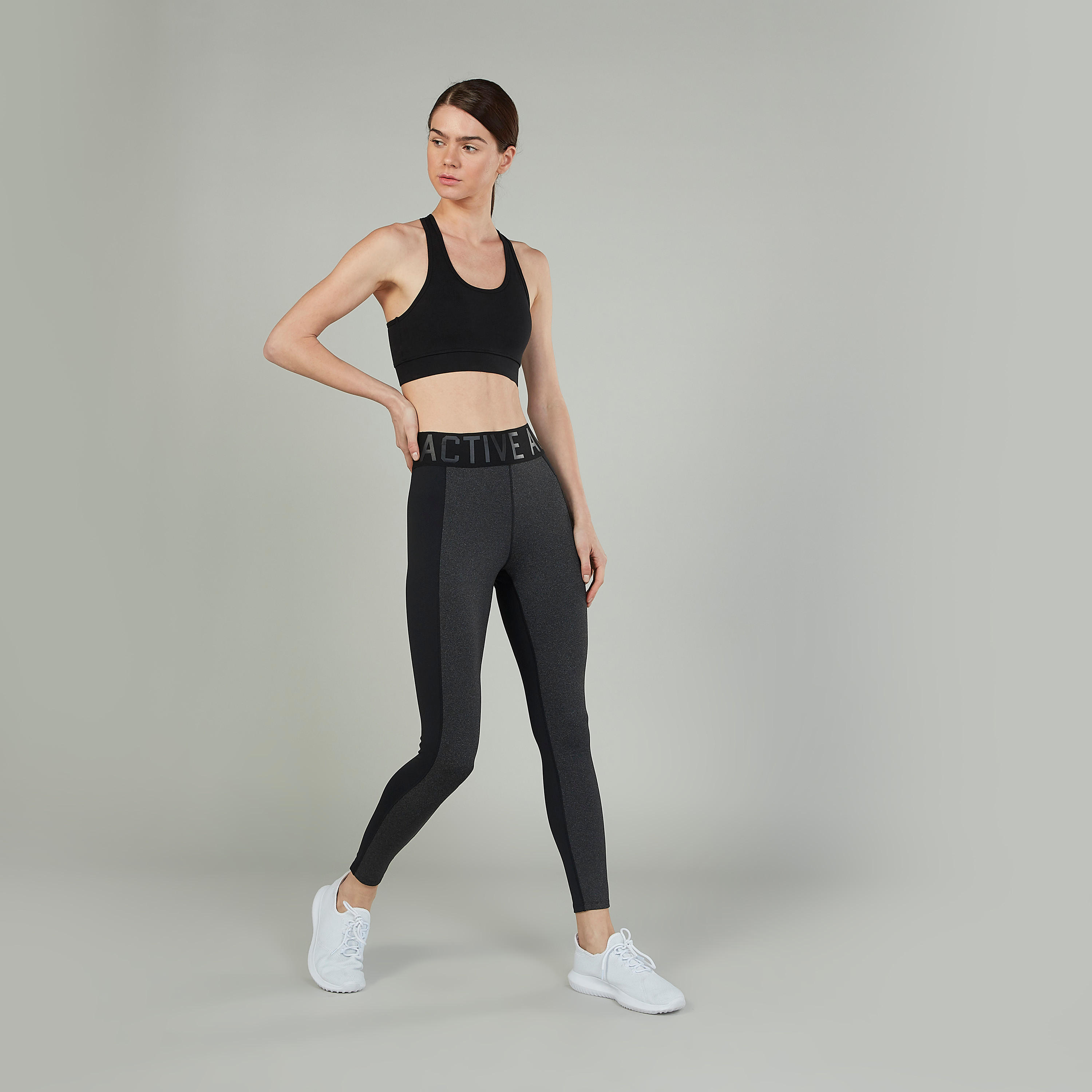Plain Pants with Printed Wide Elasticised Waistband-women-clothing-sportswearandactivewear-bottoms-image-2