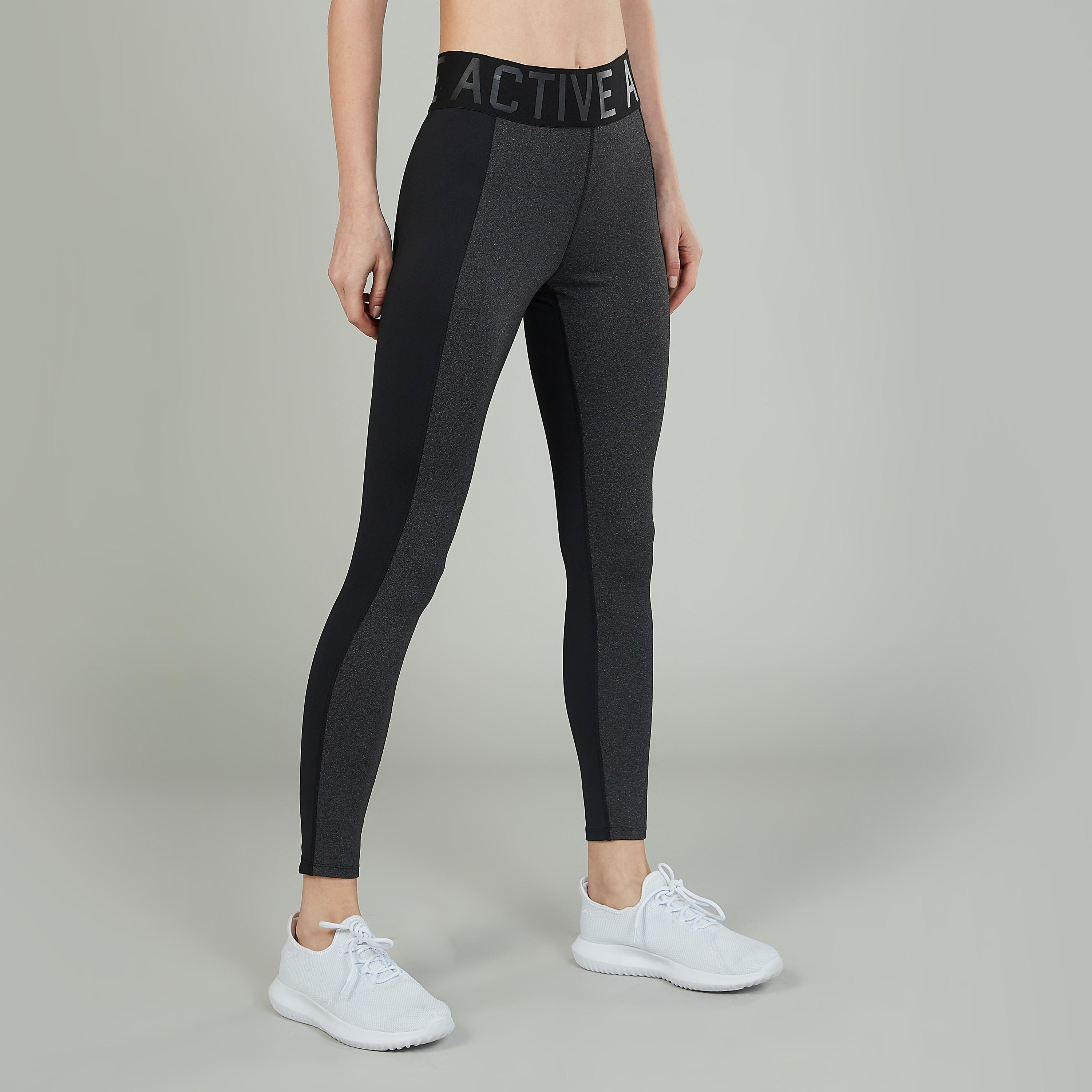 Plain Pants with Printed Wide Elasticised Waistband-women-clothing-sportswearandactivewear-bottoms-image-5