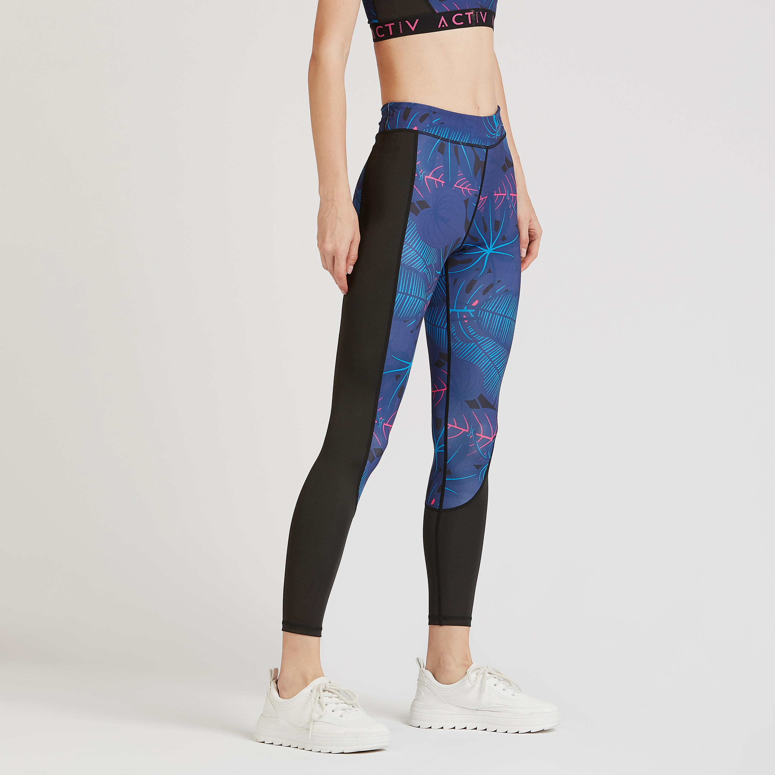 Printed Leggings with Elasticised Waistband-women-clothing-sportswearandactivewear-bottoms-image-1