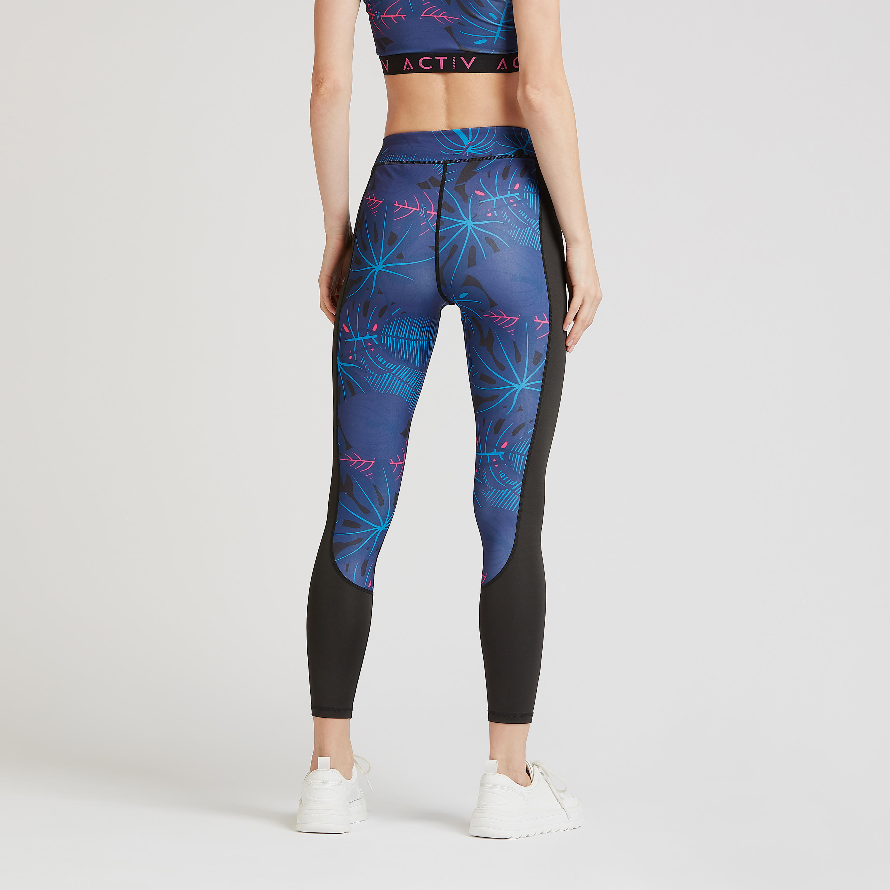 Printed Leggings with Elasticised Waistband-women-clothing-sportswearandactivewear-bottoms-image-4