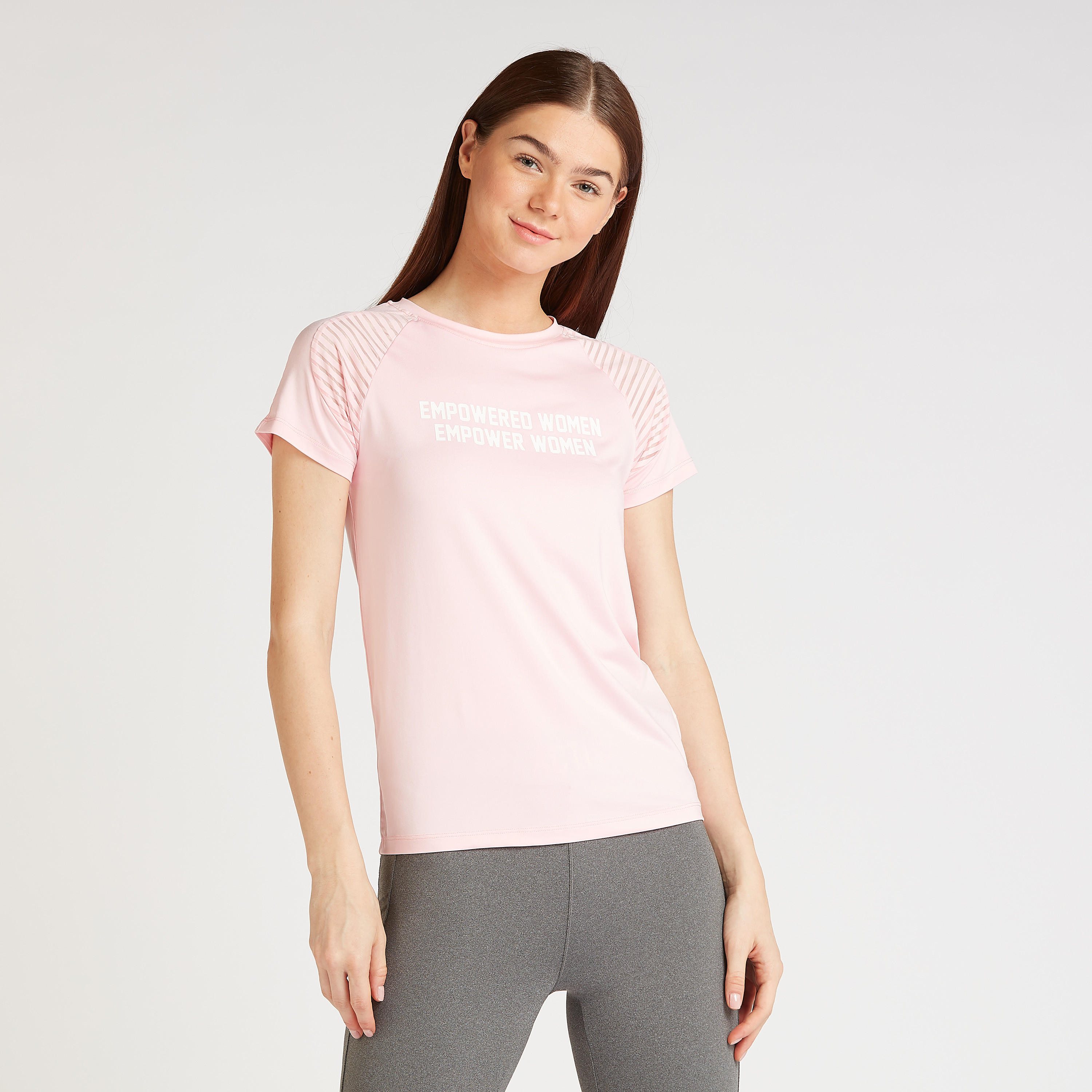 Printed T-shirt with Crew Neck and Raglan Sleeves-women-clothing-sportswearandactivewear-tshirtsandvests-image-1
