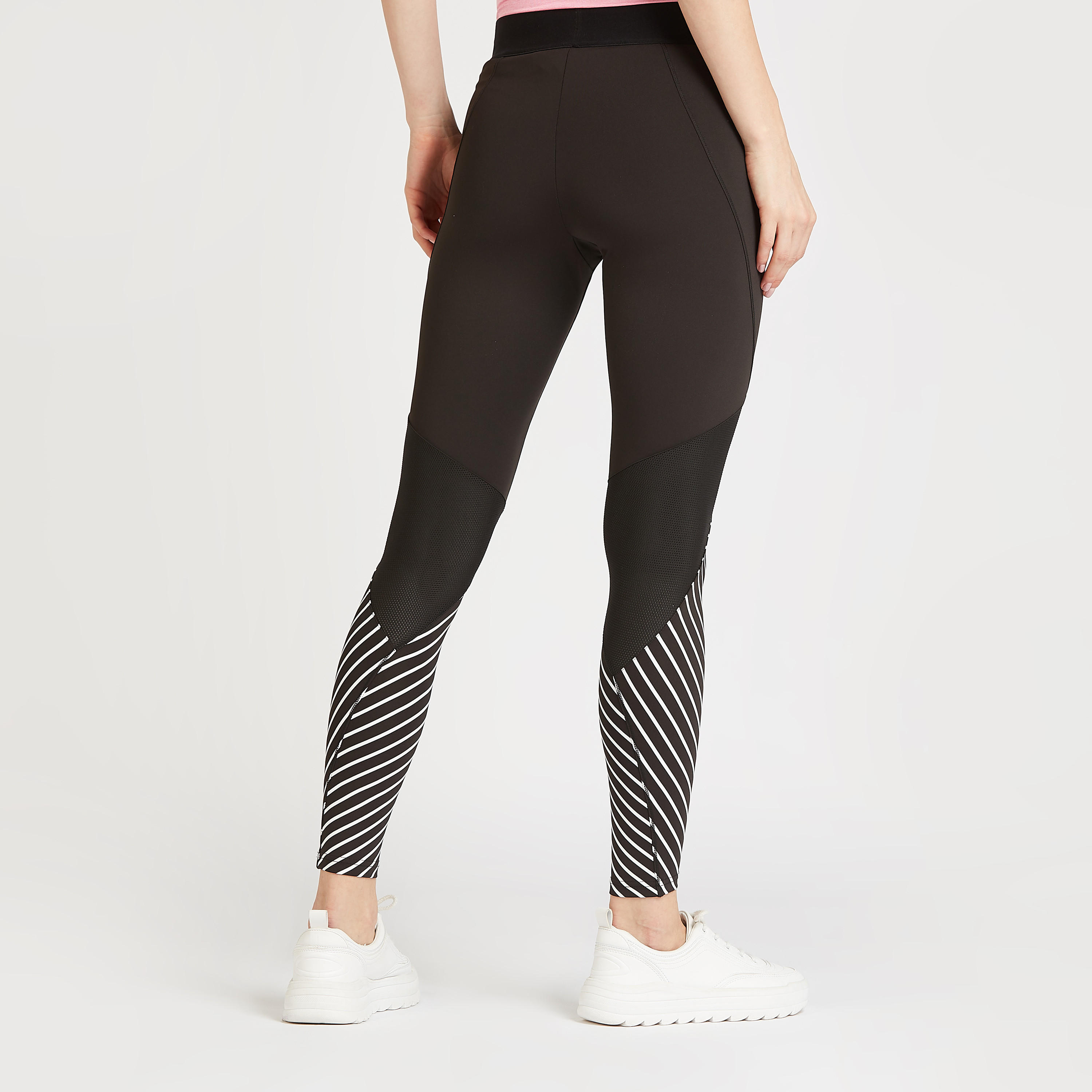 بنطلون ليقنز مخطط بخصر مطّاطي-women-clothing-bottoms-leggings-image-4