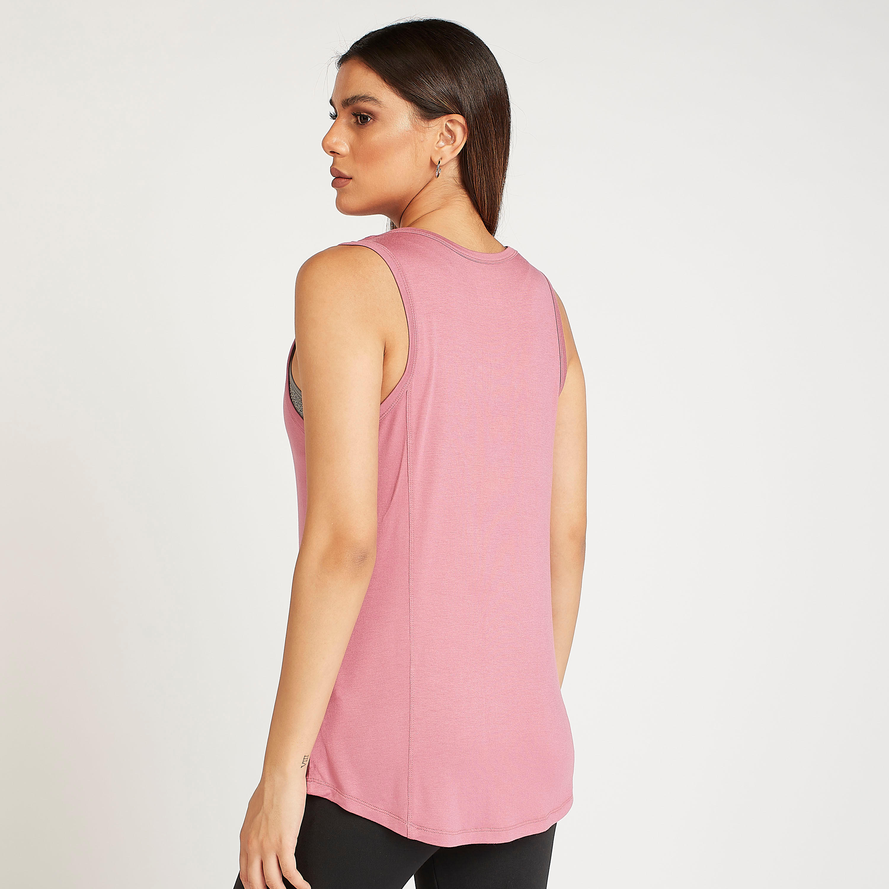 Sustainable Typographic Print Sleeveless Vest with Round Neck-women-clothing-sportswearandactivewear-tshirtsandvests-image-4