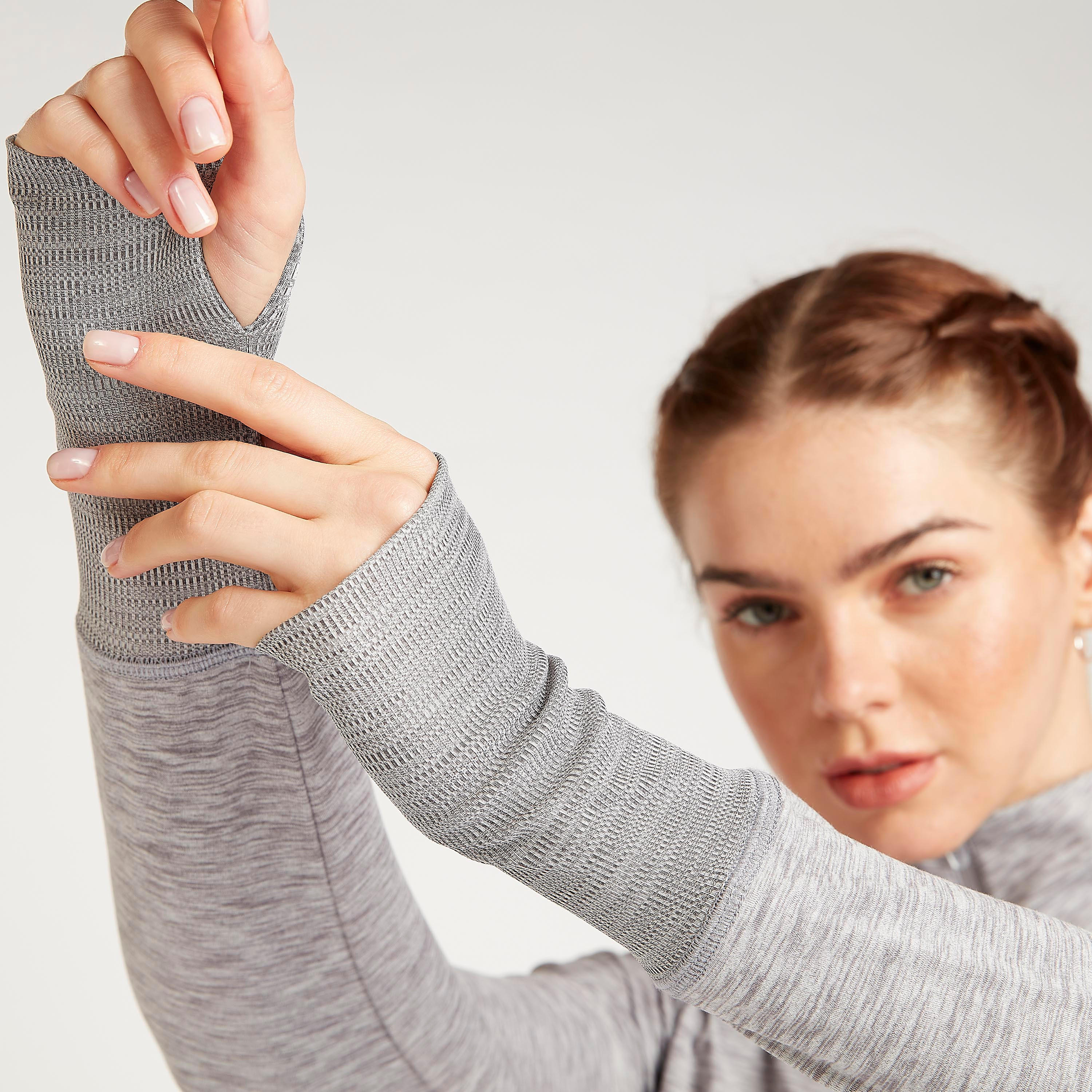 سويت شيرت بياقة عالية وسحاب وأكمام قفاز بدون أصابع-women-clothing-sportswearandactivewear-hoodiesandsweatshirts-image-3