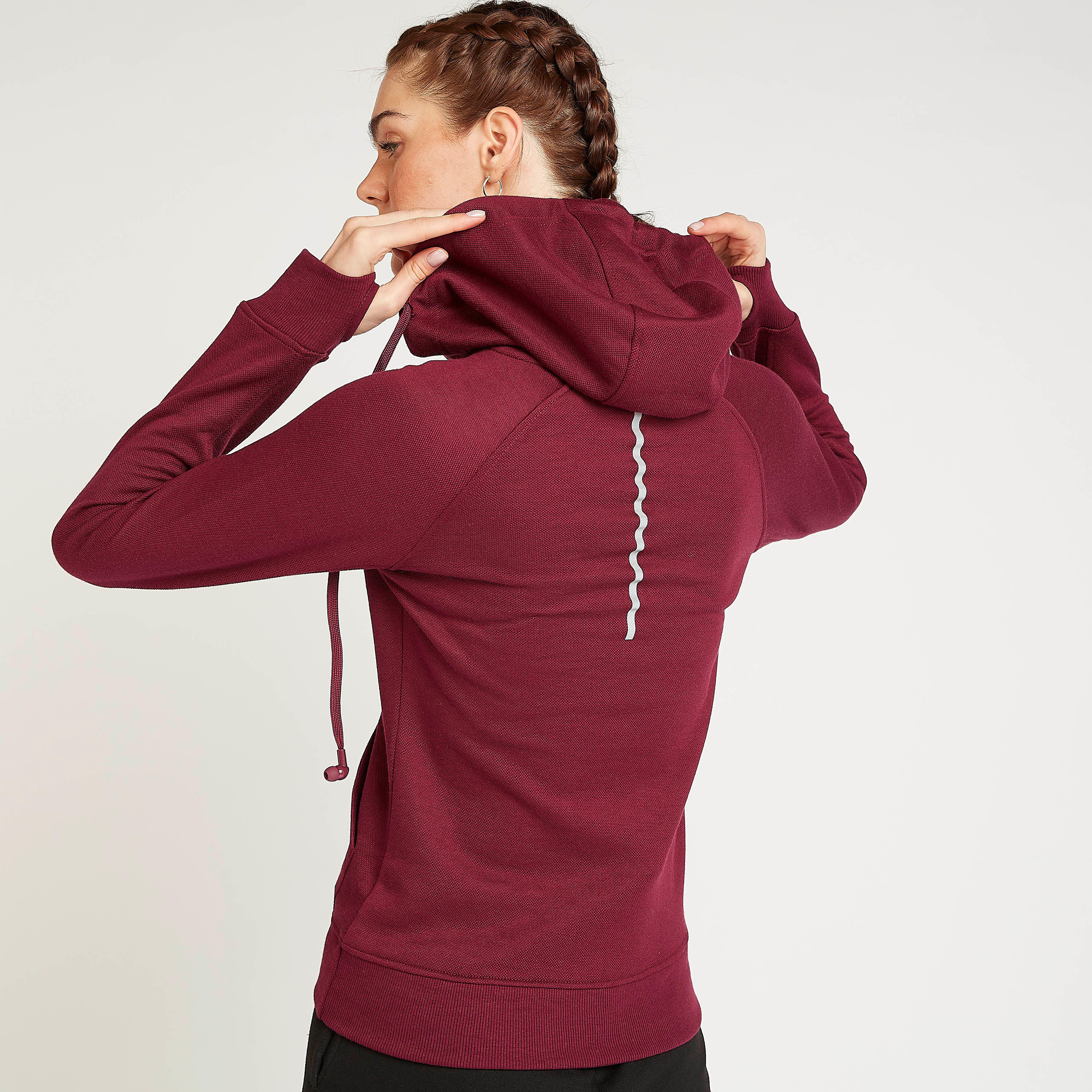 Solid Zip Through Hooded Jacket with Attached Earphones-women-clothing-sportswearandactivewear-hoodiesandsweatshirts-image-4