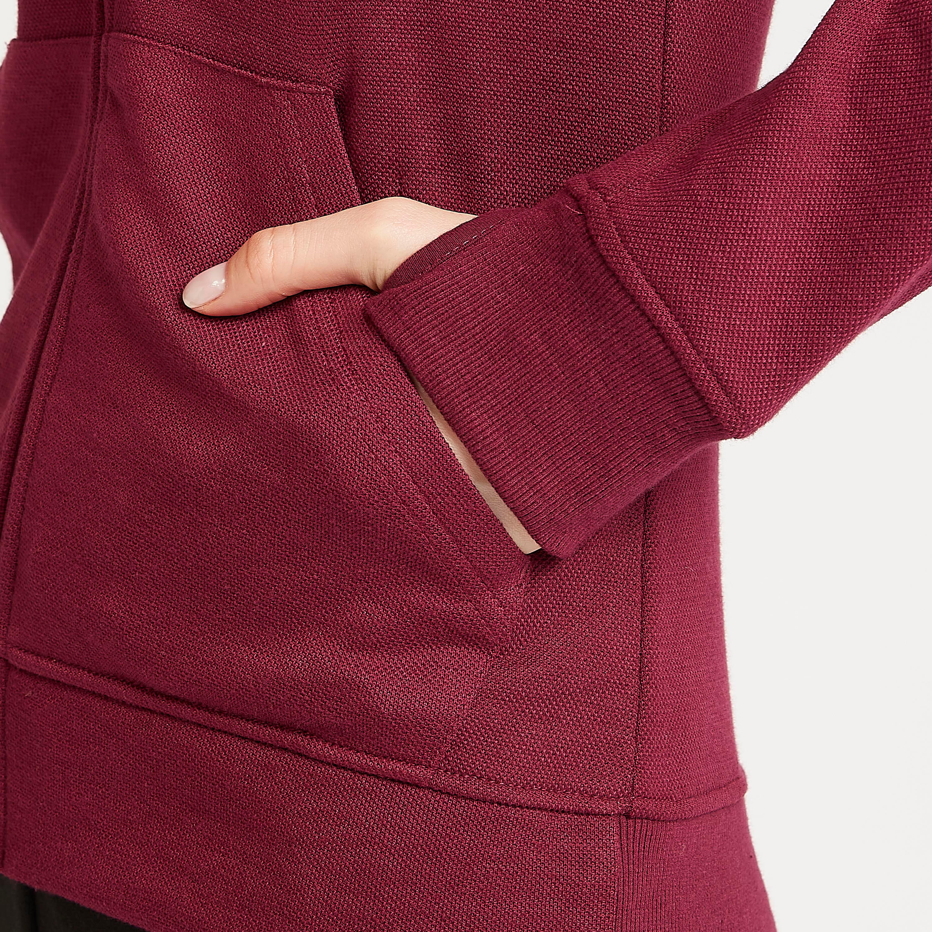 Solid Zip Through Hooded Jacket with Attached Earphones-women-clothing-sportswearandactivewear-hoodiesandsweatshirts-image-5