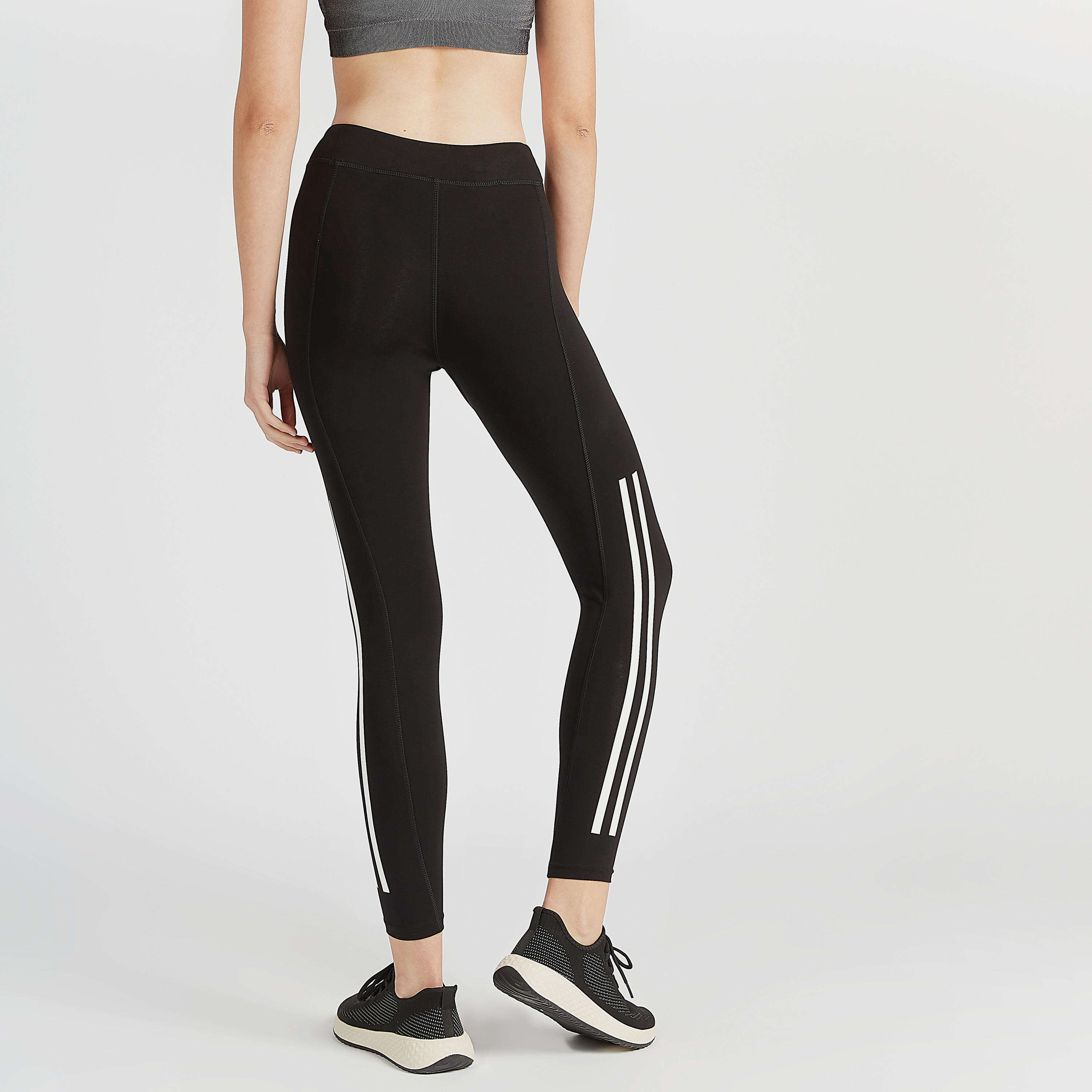 بنطلون ليقنز مستدام مخطّط بخصر مطّاطي-women-clothing-bottoms-leggings-image-2