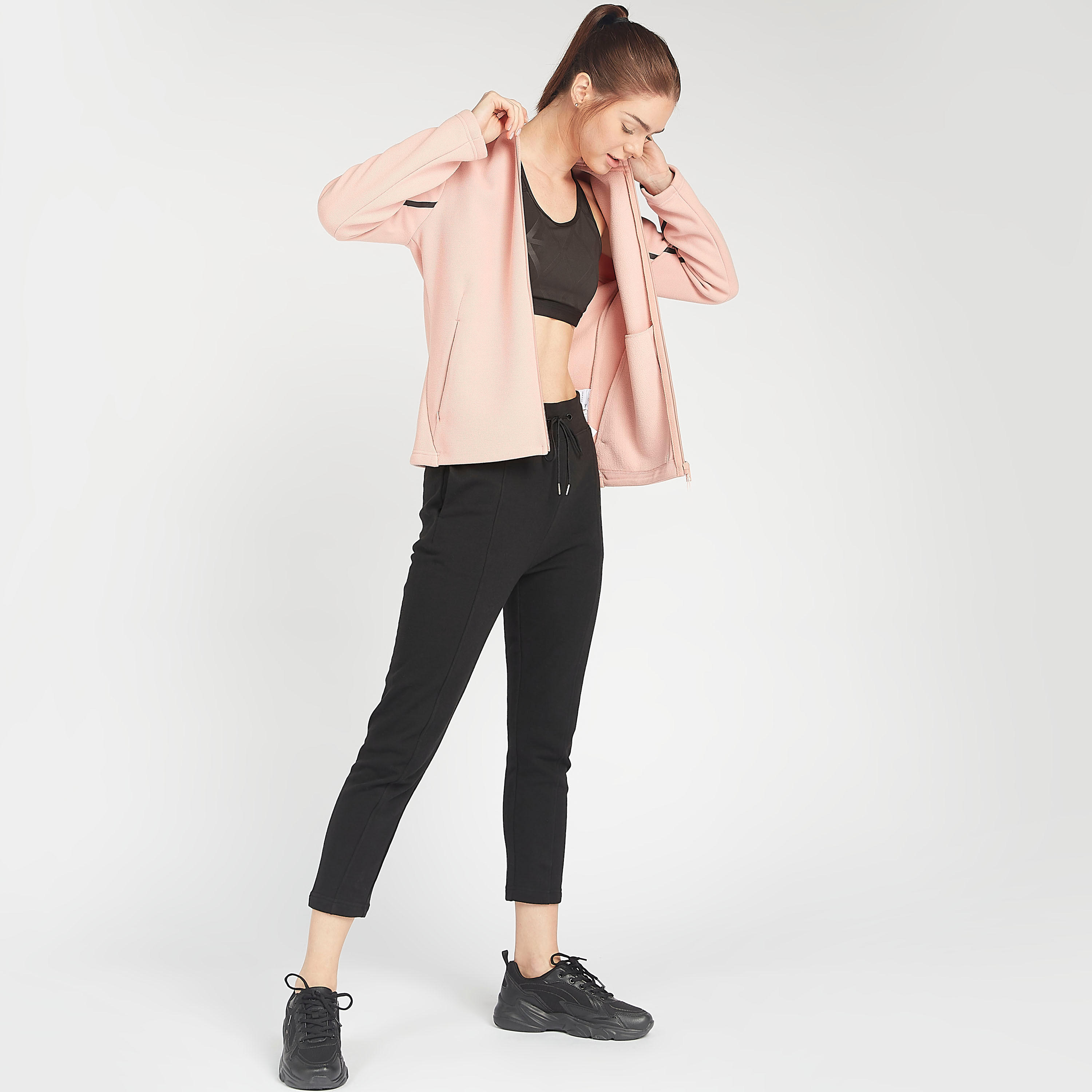 جاكيت مستدام سادة بأكمام طويلة وسحّاب إغلاق وقبّعة-women-clothing-sportswearandactivewear-hoodiesandsweatshirts-image-7