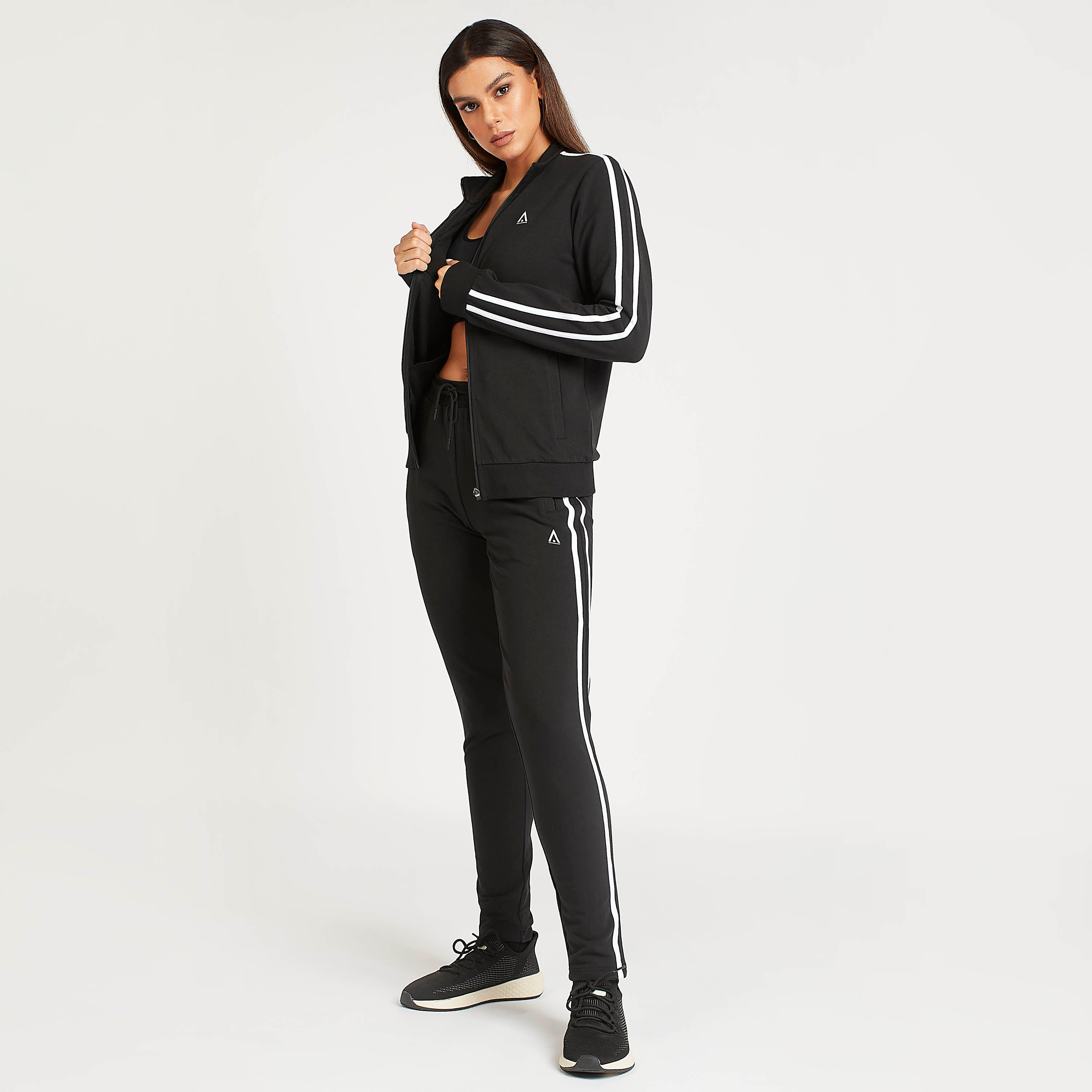 Solid High Neck Jacket with Tape Detail and Pockets-women-clothing-sportswearandactivewear-coatsandjackets-jackets-image-4