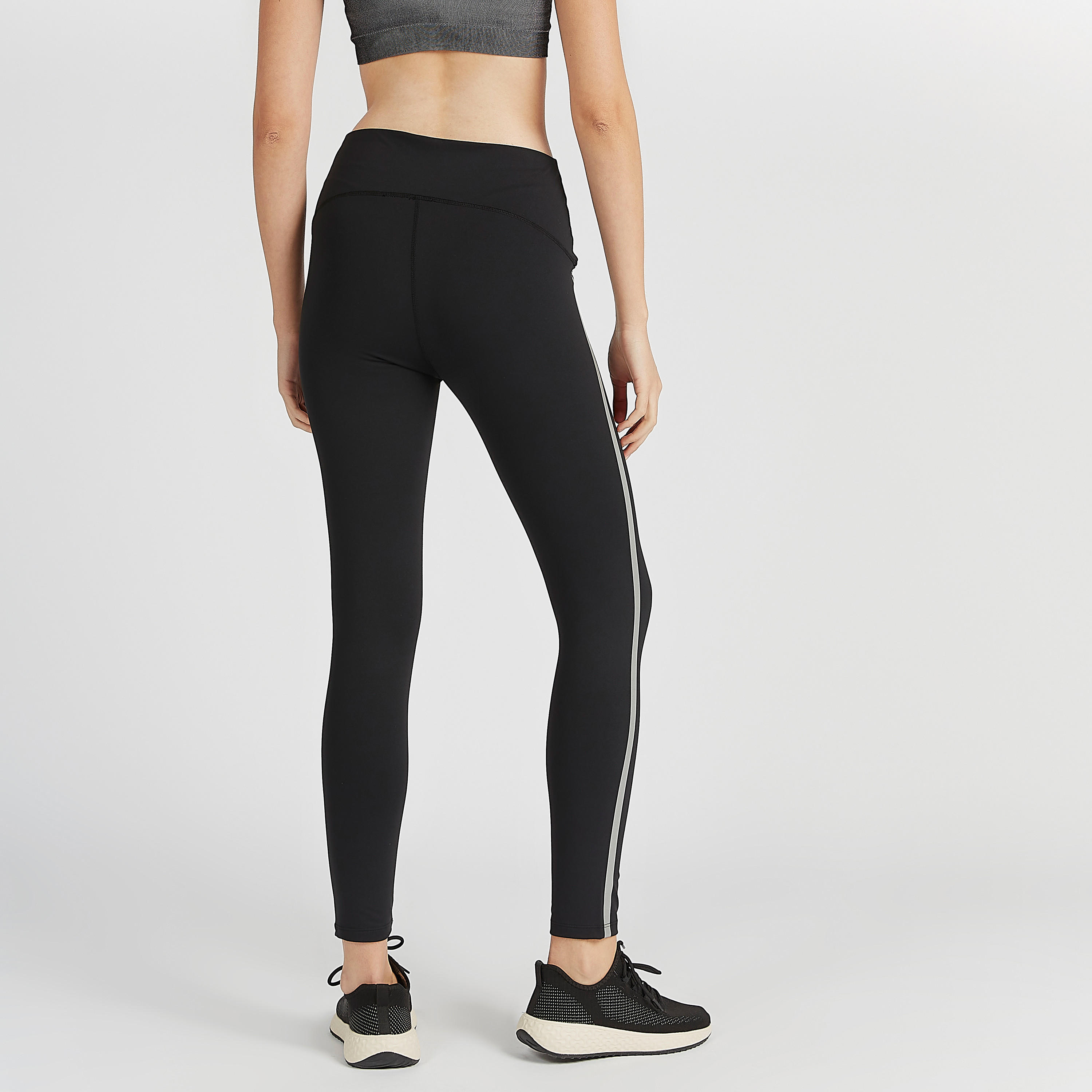 Solid Leggings with Tape Detail and Elasticated Waistband-women-clothing-bottoms-leggings-image-4