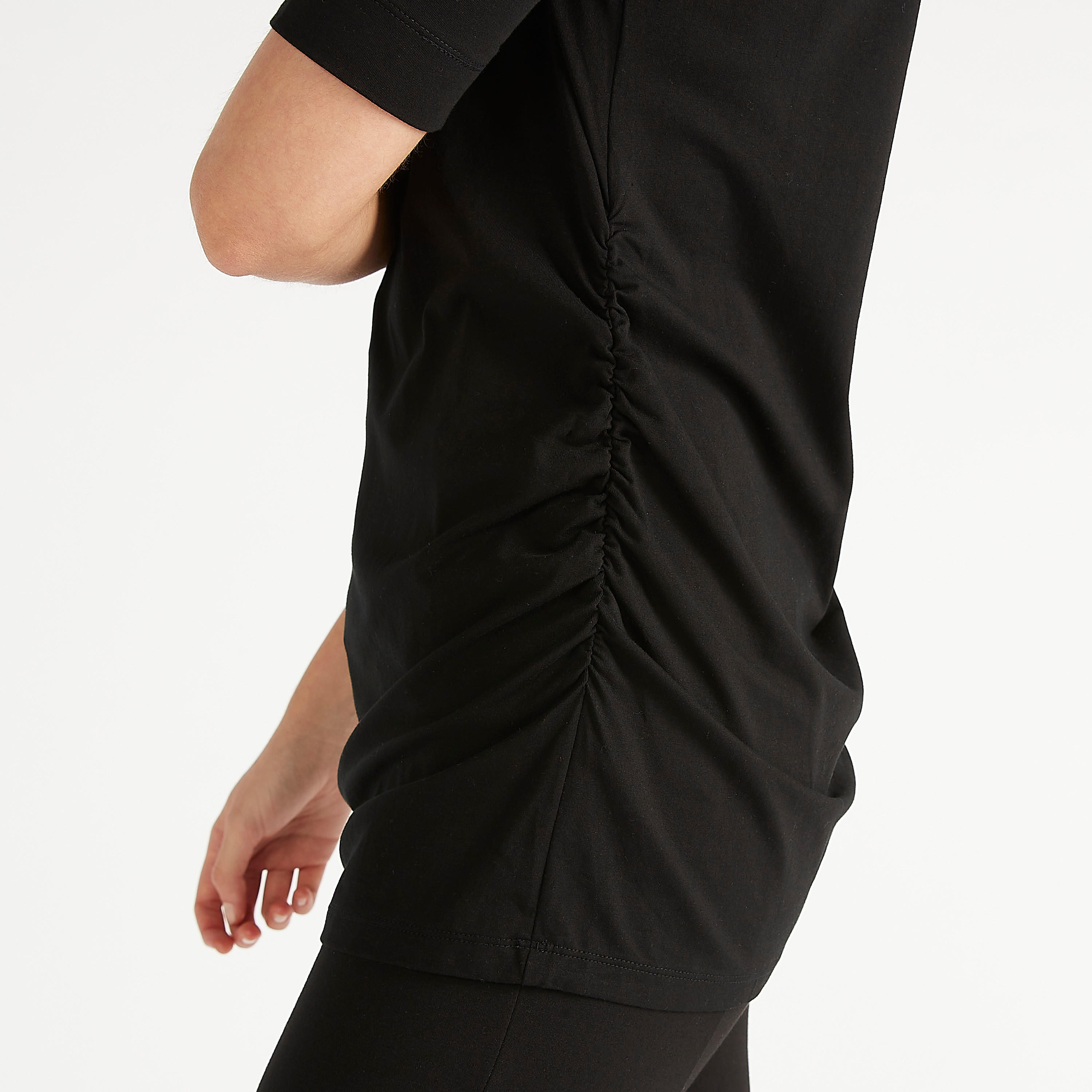 Solid V-neck T-shirt with Short Sleeves-women-clothing-sportswearandactivewear-tshirtsandvests-image-3