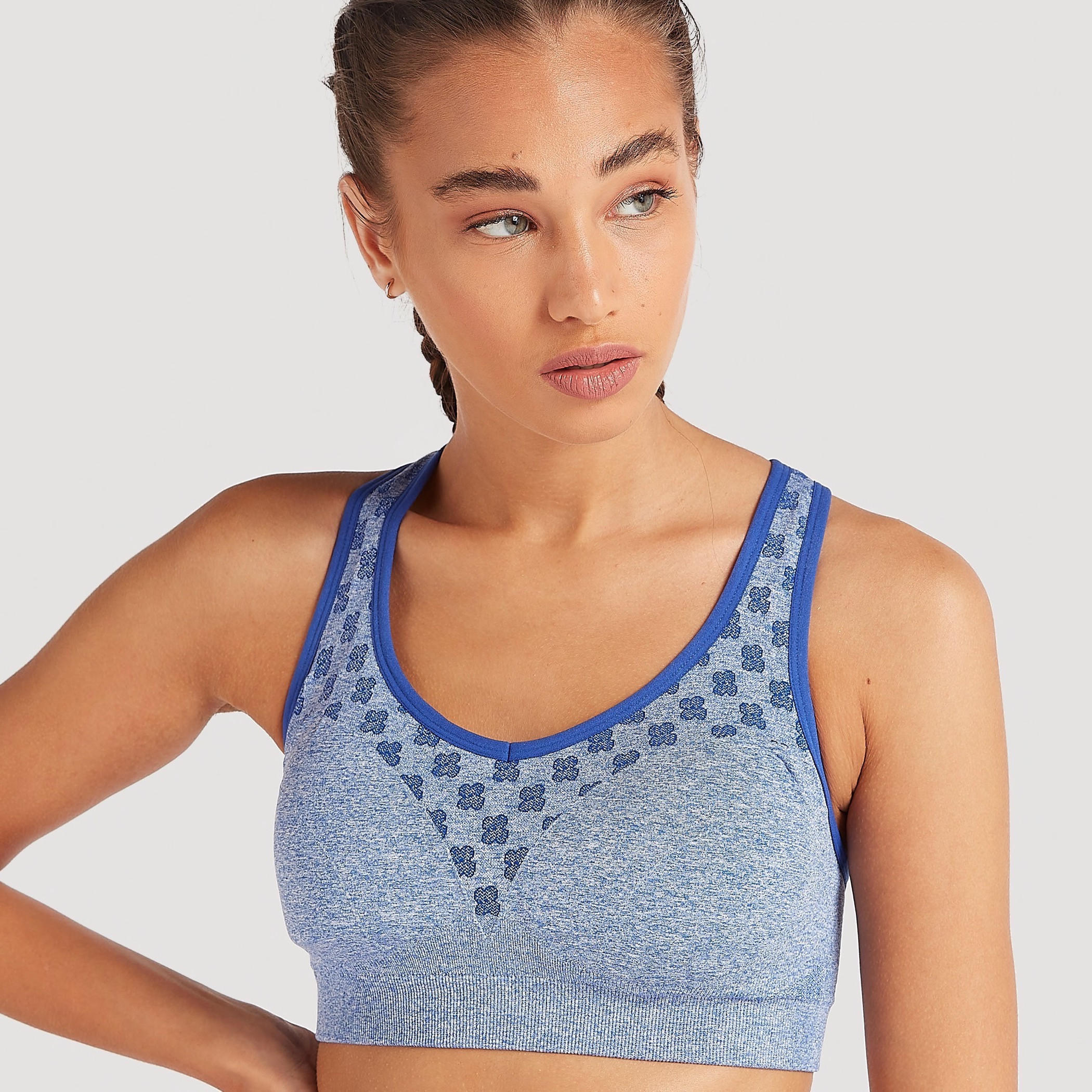 Printed Seamless Sports Bra with Racerback-sports-women-clothing-sportsbras-image-1