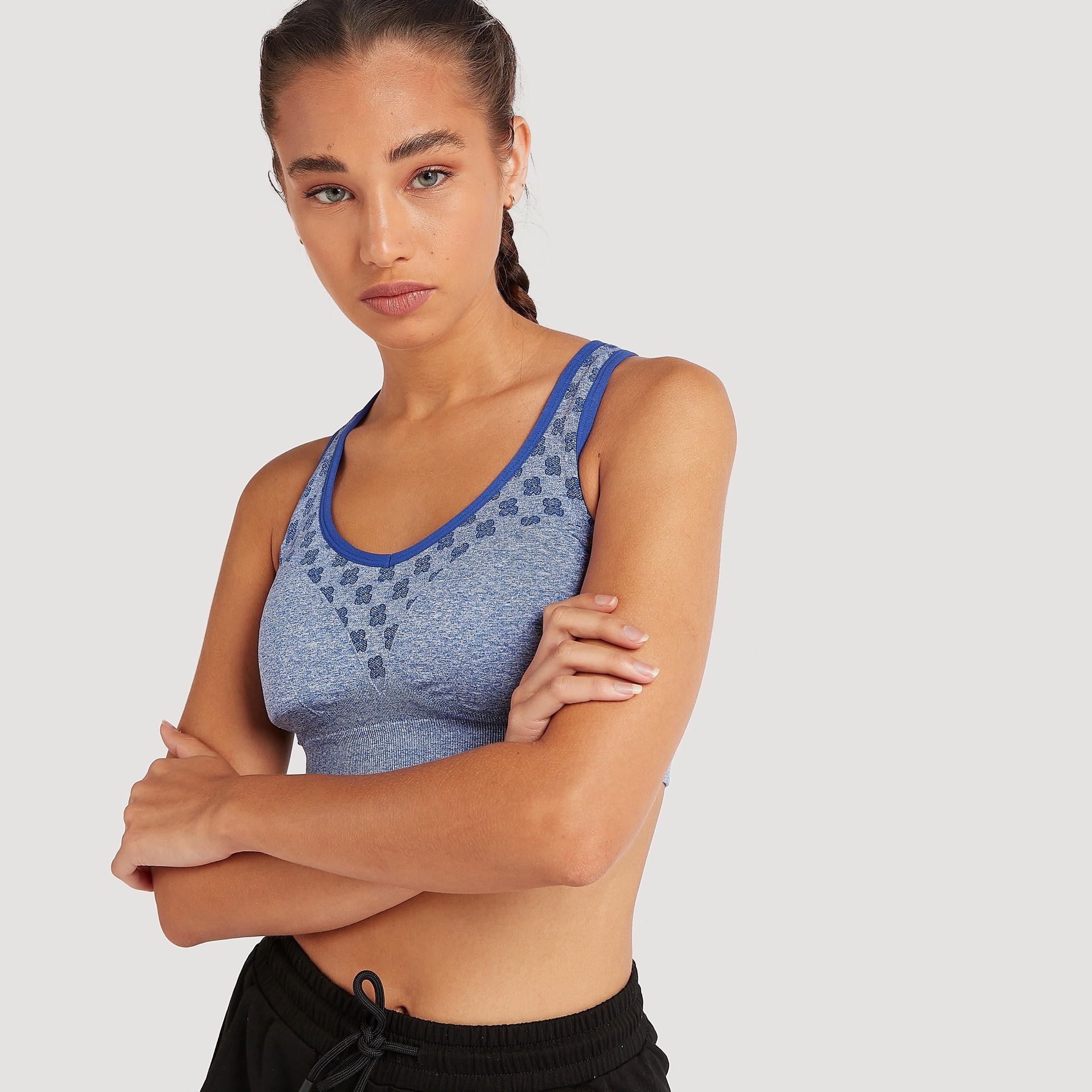 Printed Seamless Sports Bra with Racerback-sports-women-clothing-sportsbras-image-7